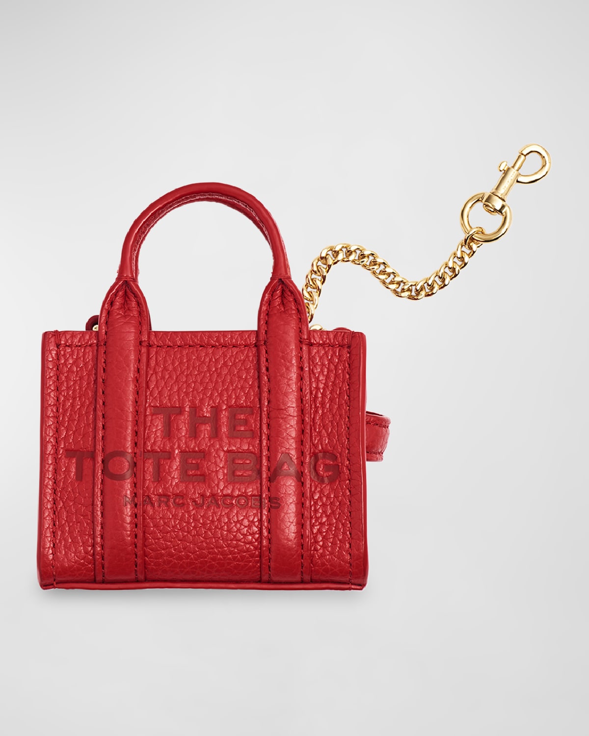 Shop Marc Jacobs The Nano Tote Bag Charm In True Red