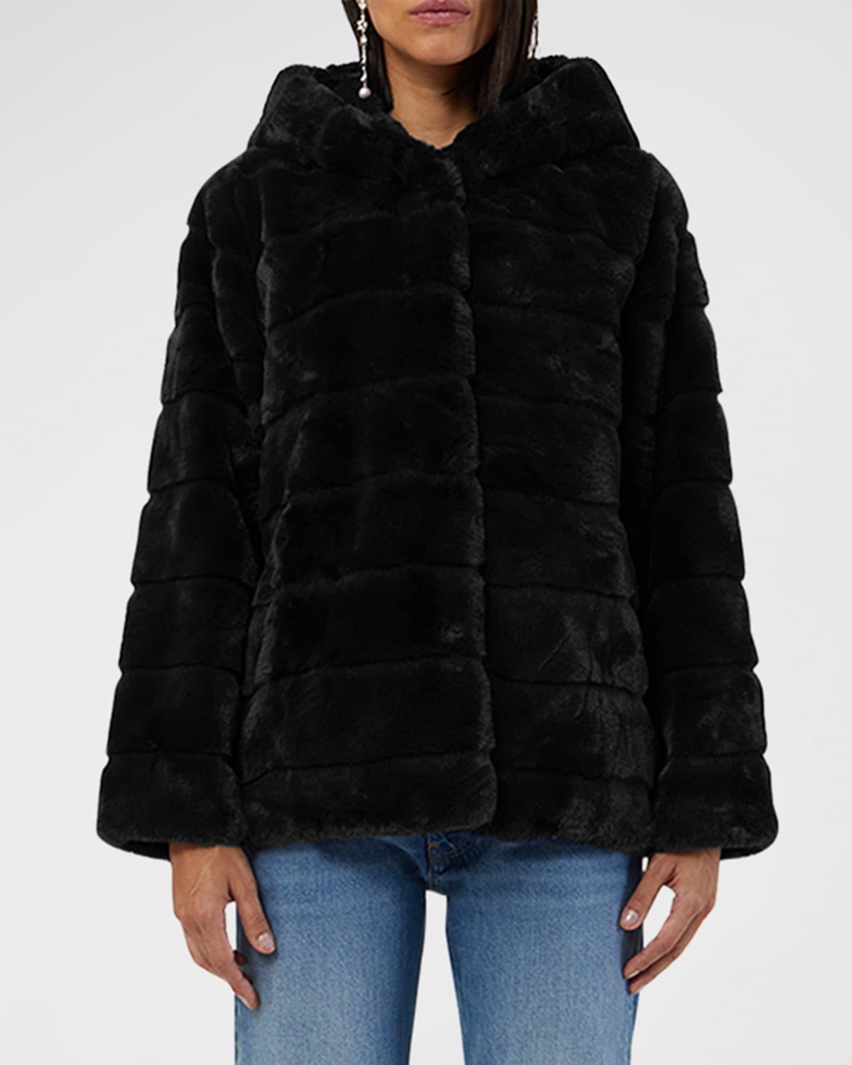 APPARIS GOLDIE FAUX FUR QUILTED SHORT JACKET