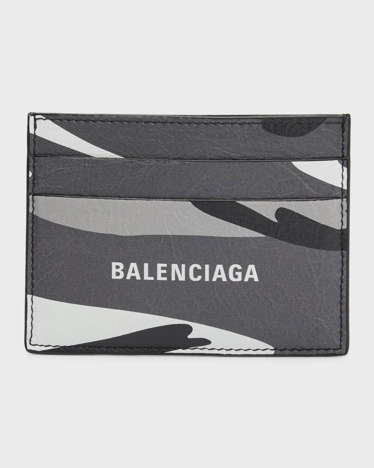 Shop Balenciaga Men's Cash Card Holder Camo Print In 9061 Grey/l White