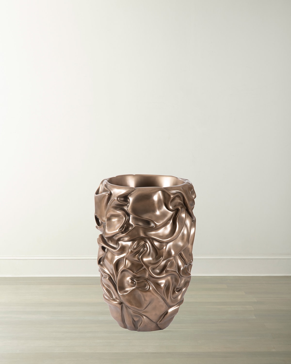 Shop The Phillips Collection Drape Planter, Liquid Silver In Polished Bronze