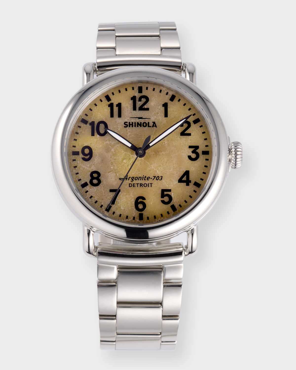 Shinola Men's Runwell Petoskey Stone-dial Bracelet Watch, 41mm In Metallic