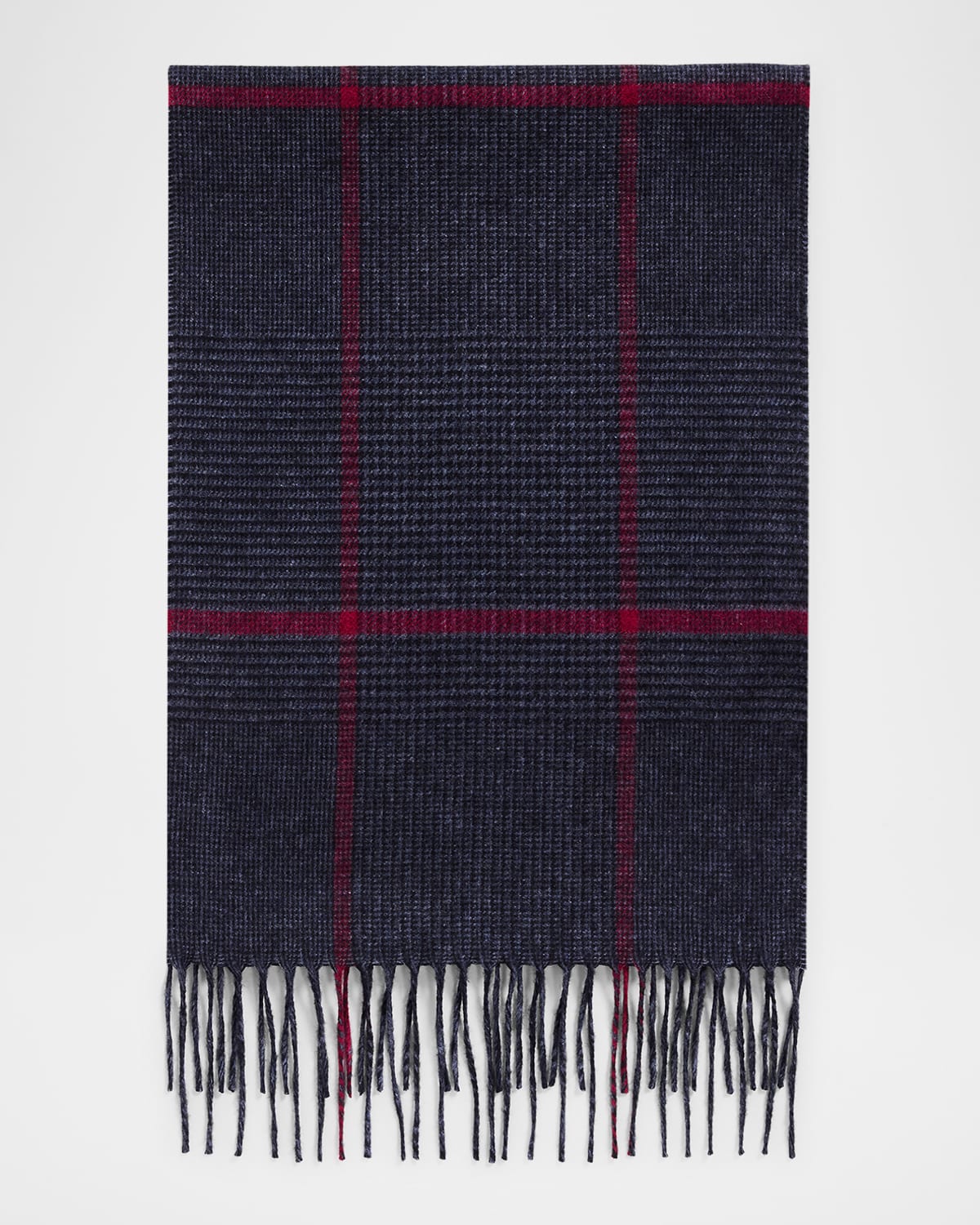 Piacenza 1733 Men's Silk-cashmere Check Scarf In Gray
