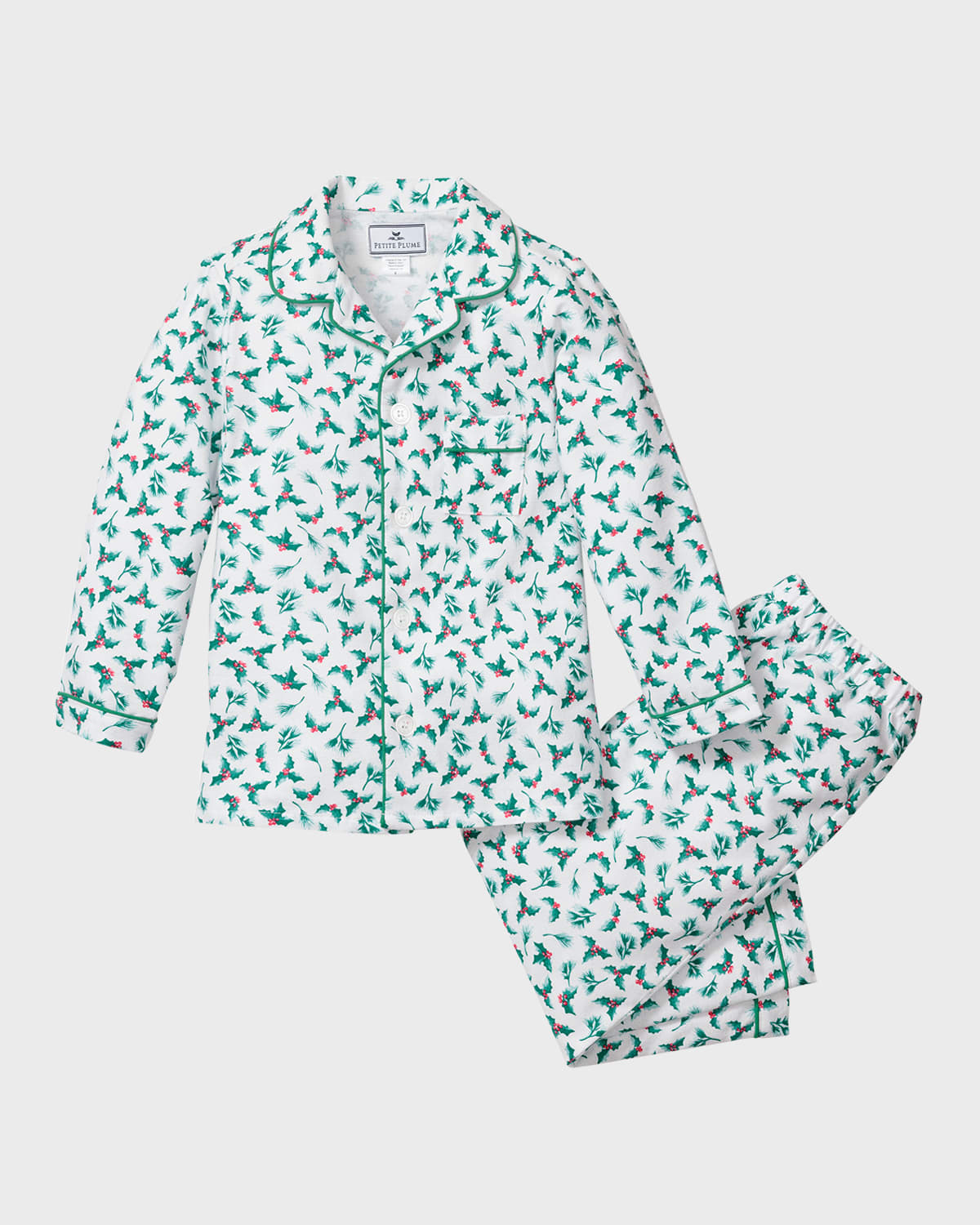 Petite Plume Kids' Girl's Sprigs Of The Season Pyjama Set In Green