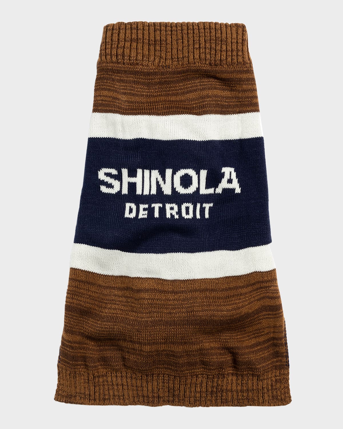 Shop Shinola Logo Striped Pet Sweater In Brown