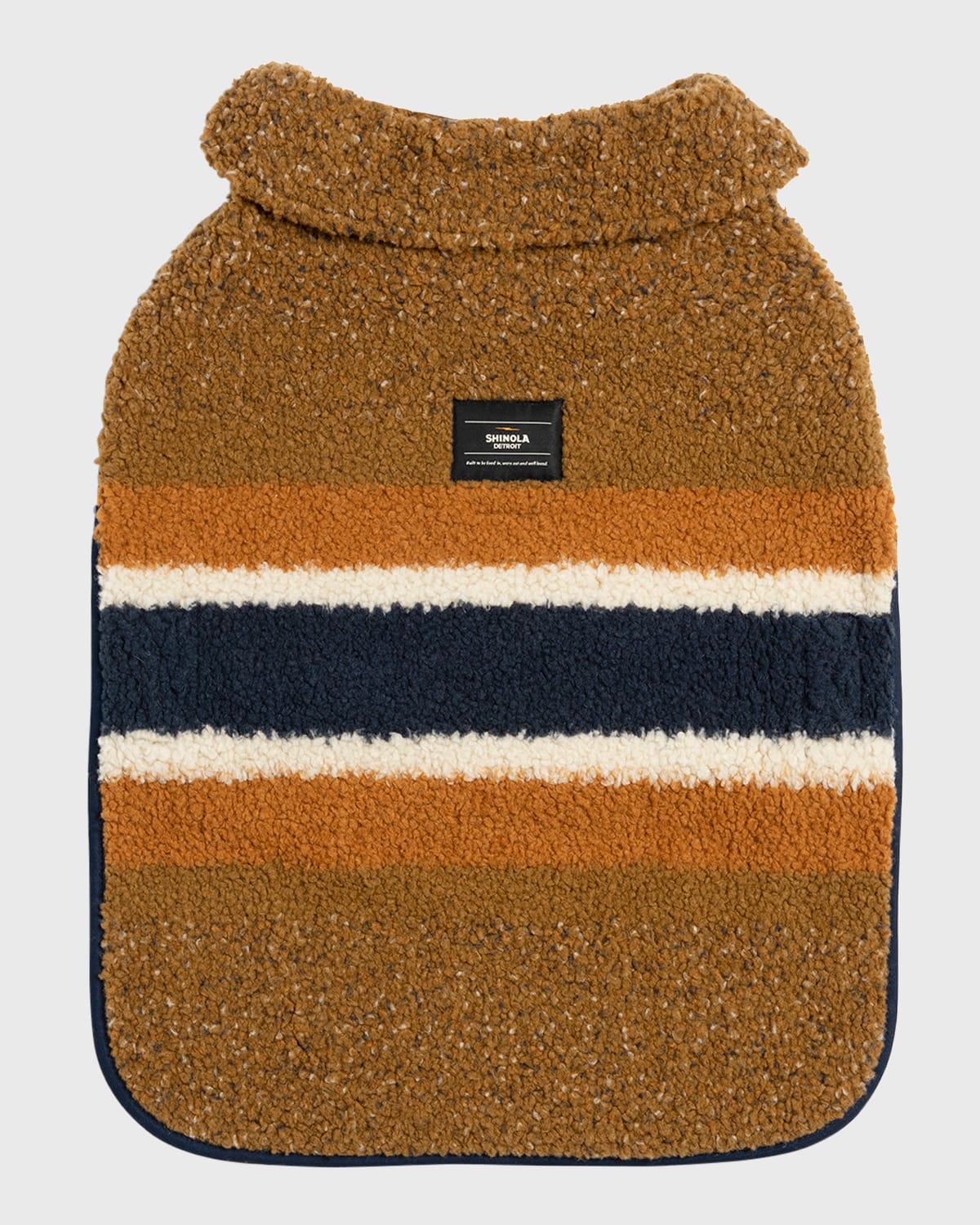 Shop Shinola Striped Sherpa Pet Coat In Brown
