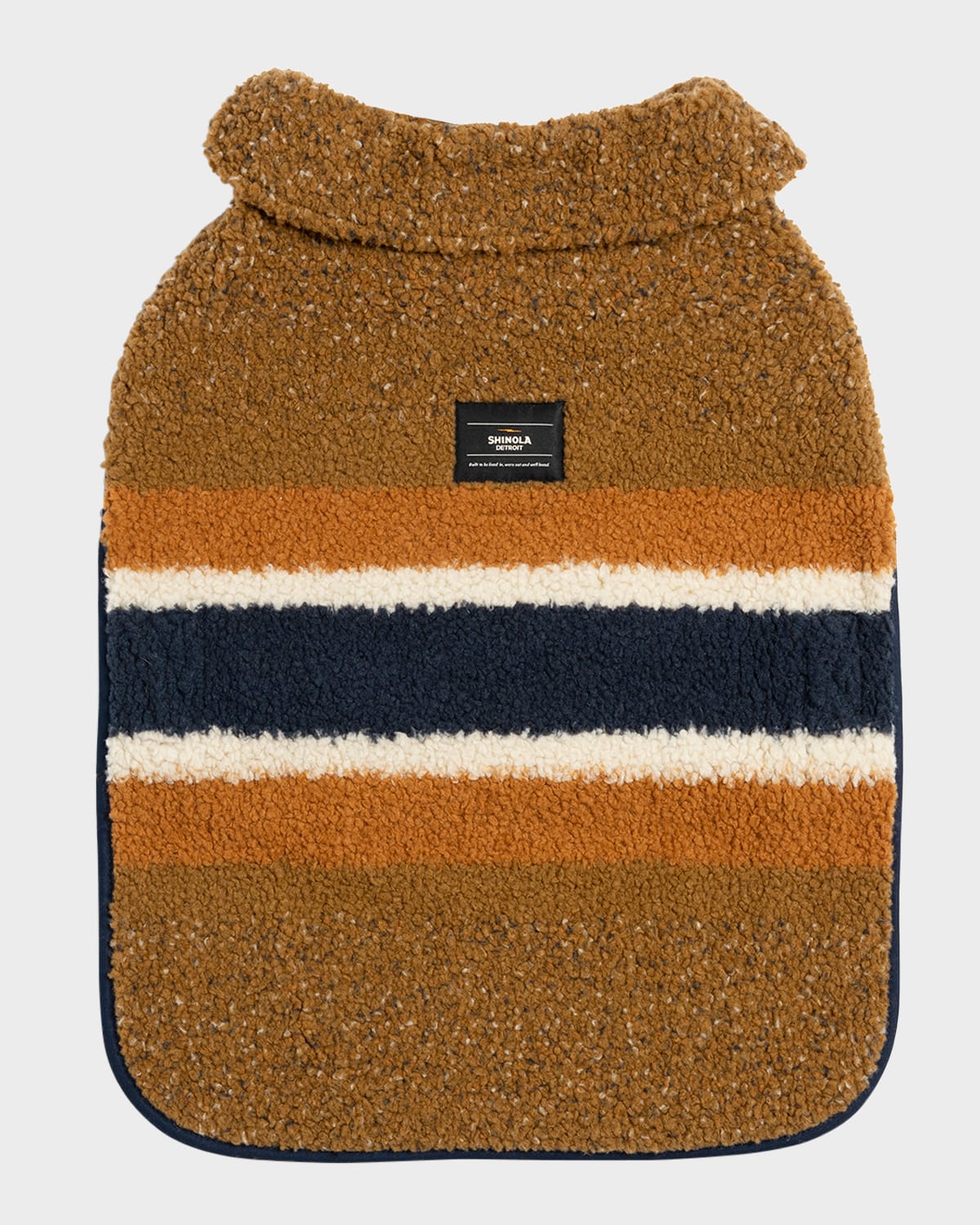 Shop Shinola Striped Sherpa Pet Coat In Brown
