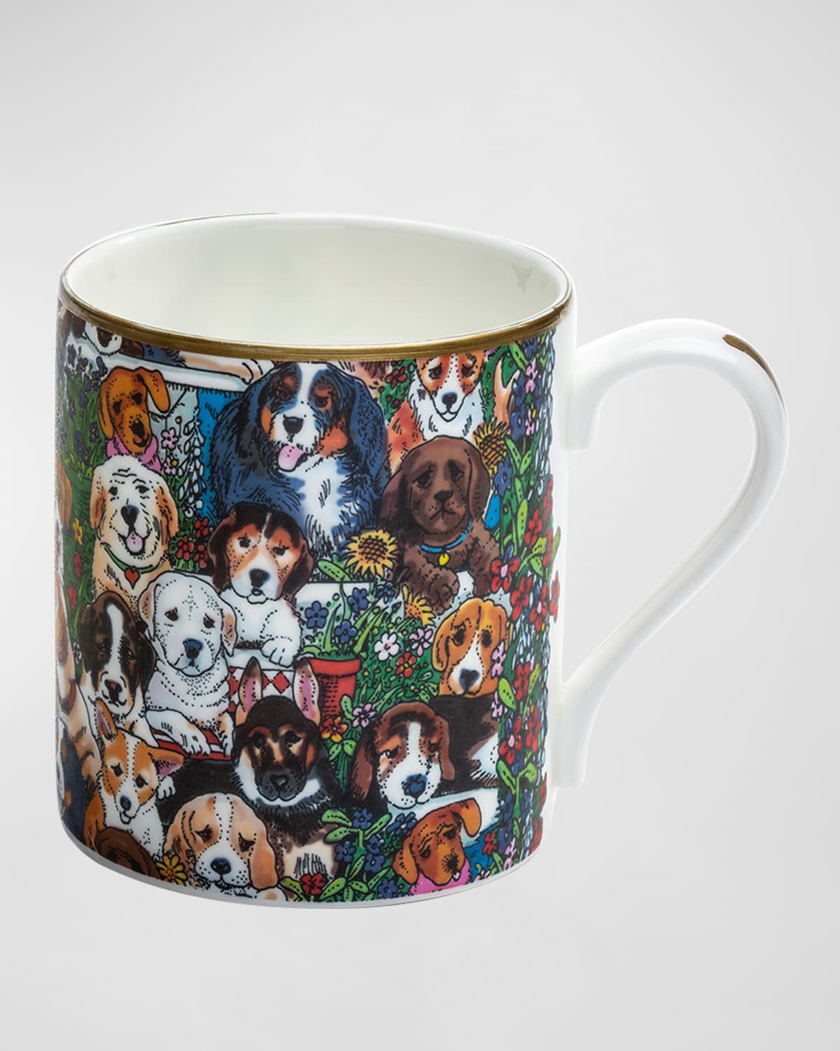 Halcyon Days Dogs Leave Paw Prints Mug Pair In Green Multi