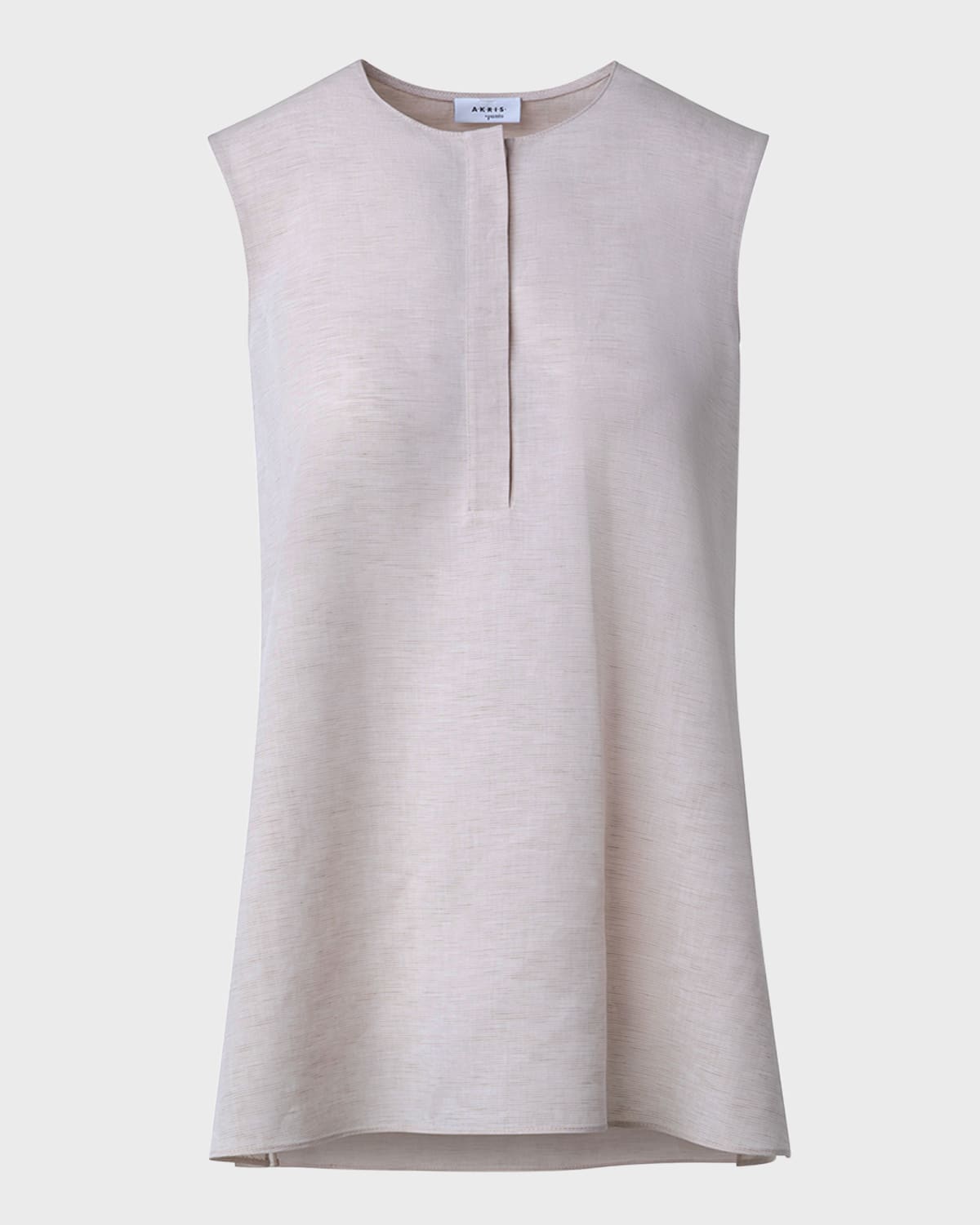 Akris Punto Microstripe Tela Linen Tunic Blouse In Flax