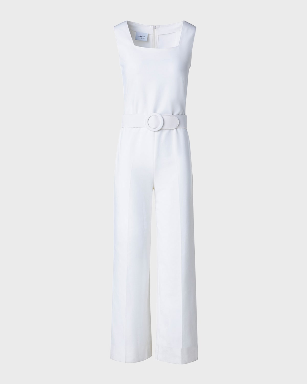 Shop Akris Punto Signature Jersey Jumpsuit With Belt In Cream