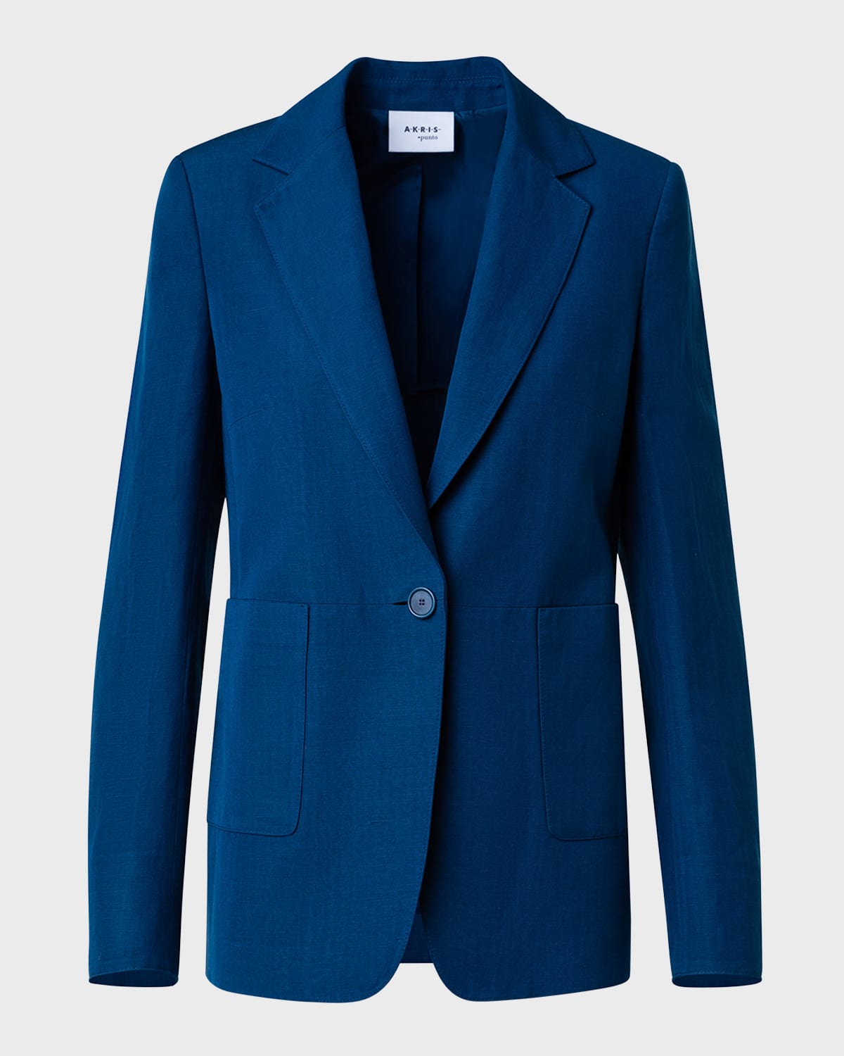 Shop Akris Punto Changent Linen Blazer Jacket In Ink