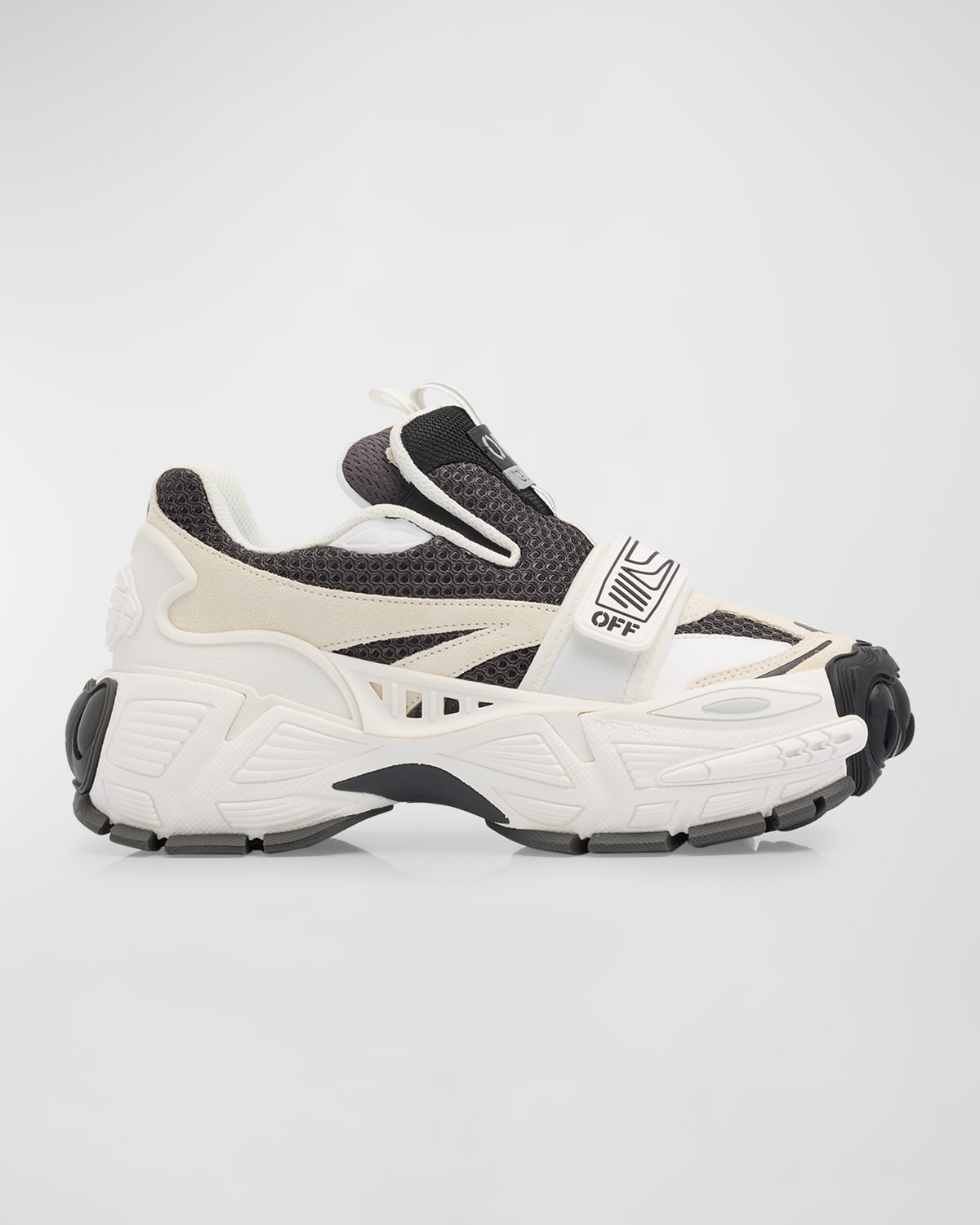 Shop Off-white Glove Mesh Slip-on Runner Sneakers In White Black