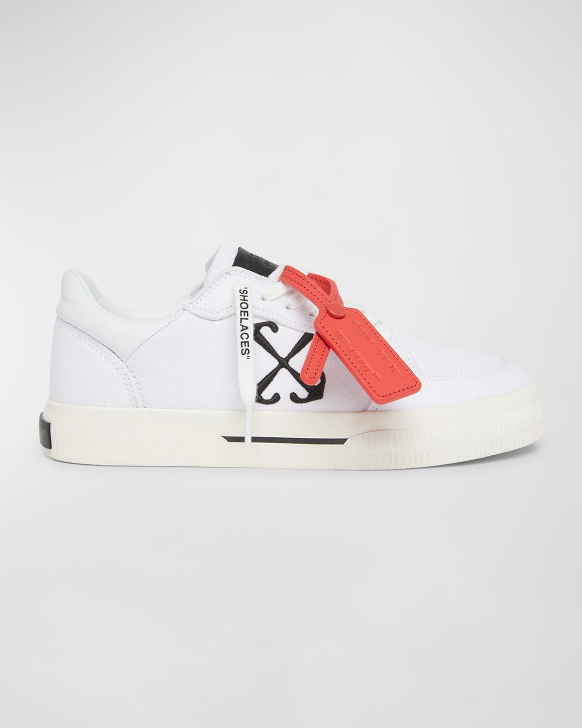 Off-white Vulcanized Canvas Low-top Trainers In White Black