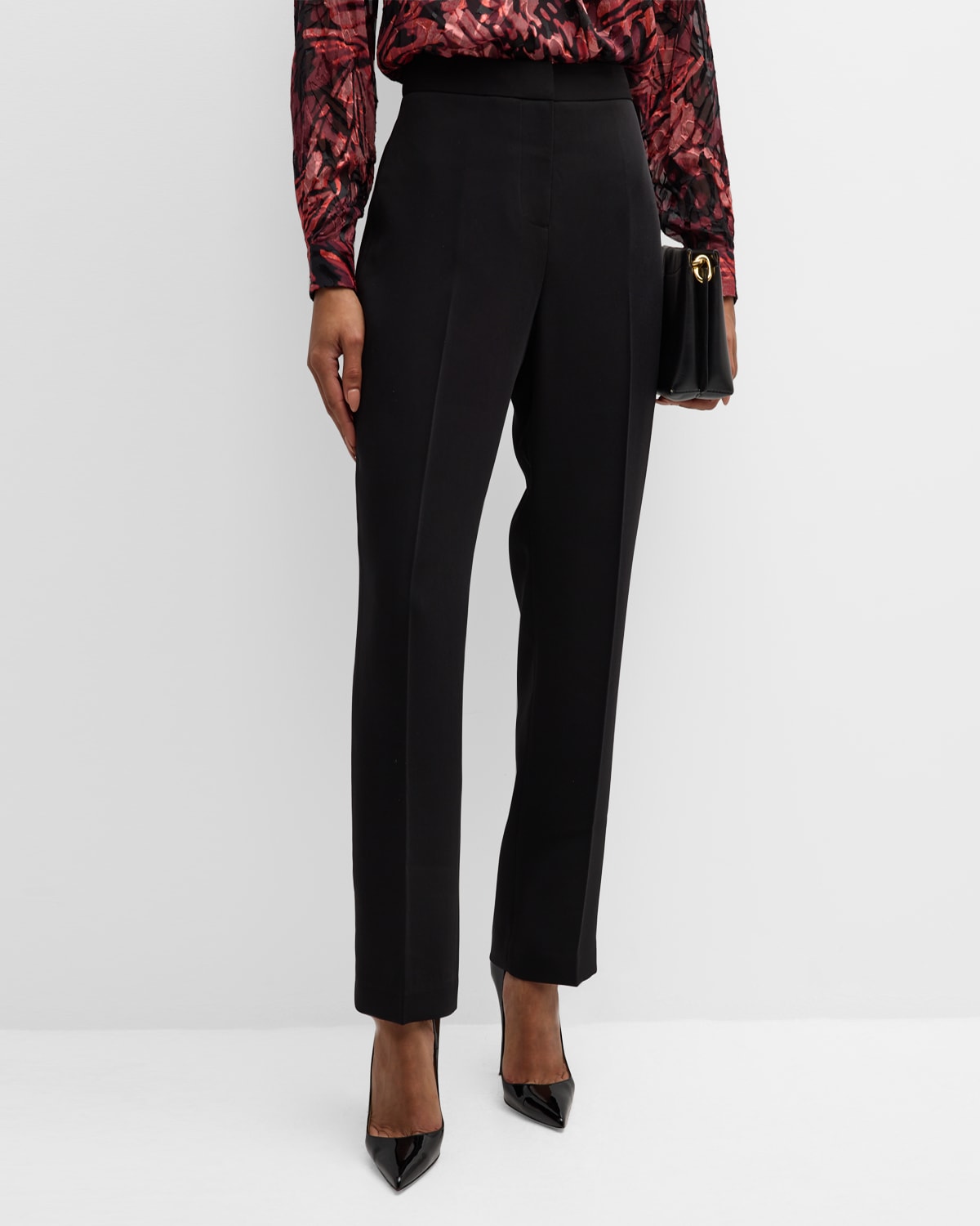 Elie Tahari Women's The Ava Straight-leg Ankle Pants In Noir