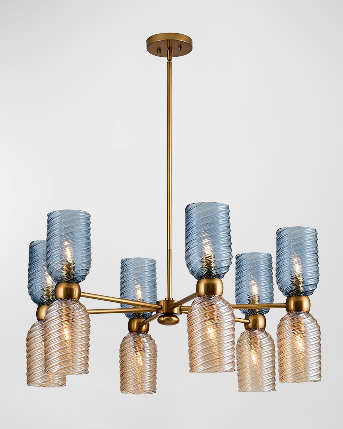 Allegri Crystal By Kalco Lighting Azul 12-light Chandelier In Gold