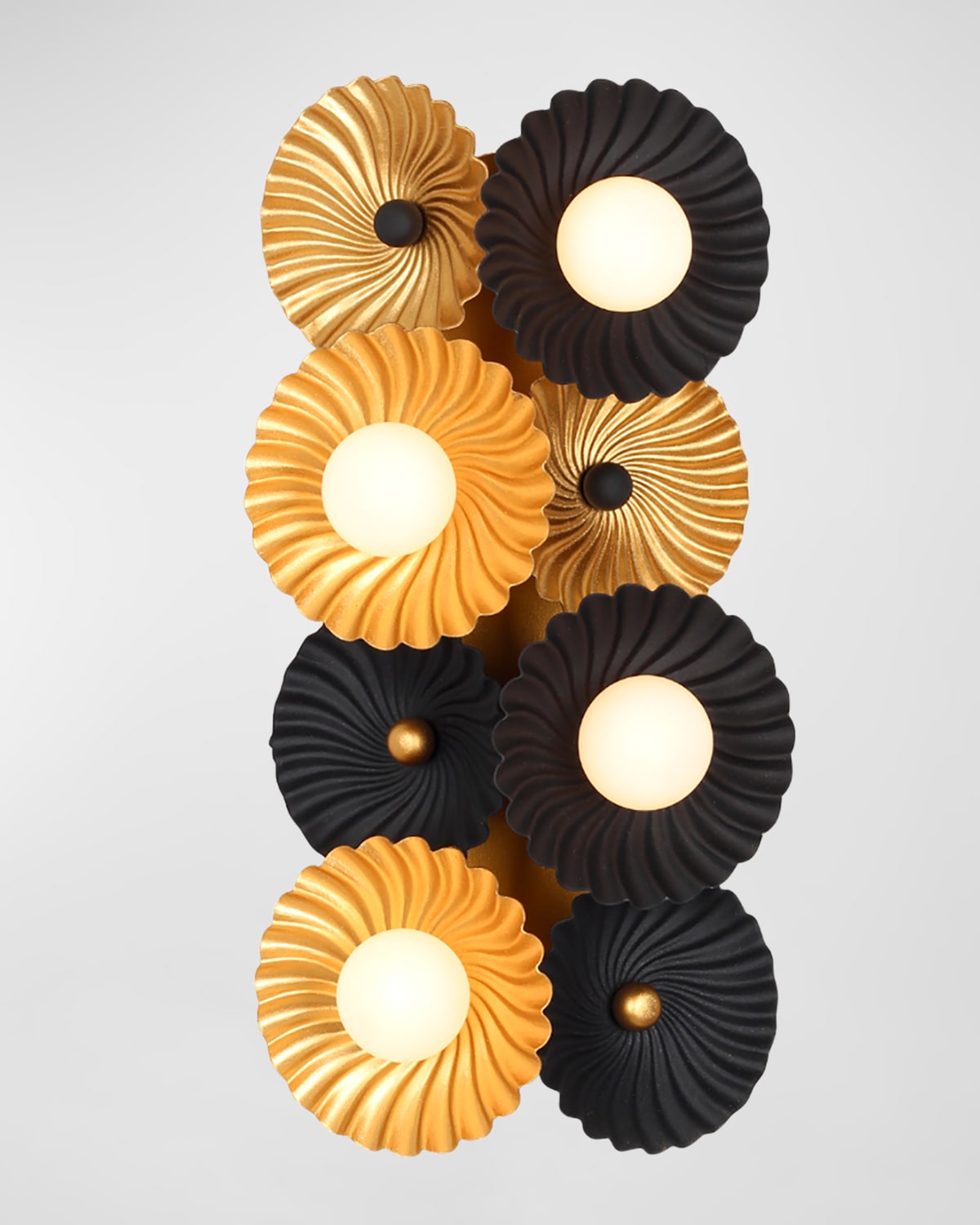Allegri Crystal By Kalco Lighting Damask 4-light Sconce In Black And Vintage Brass