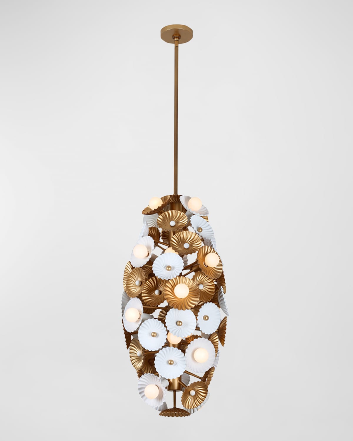 Allegri Crystal By Kalco Lighting Damask Large Foyer Light In White And Vintage Brass