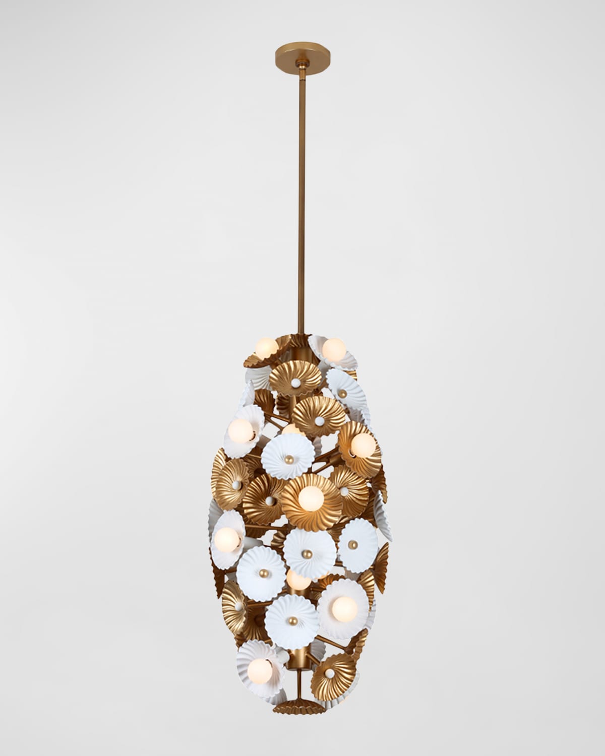 Shop Allegri Crystal By Kalco Lighting Damask Large Foyer Light In White And Vintage Brass