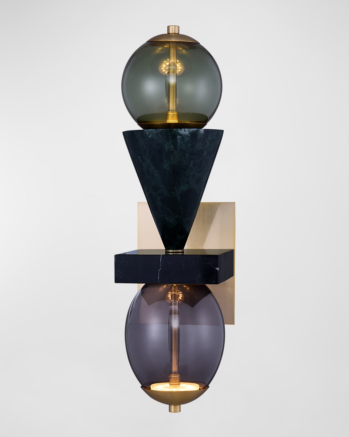 Allegri Crystal By Kalco Lighting Demi Green Marble Led Wall Sconce In Multi
