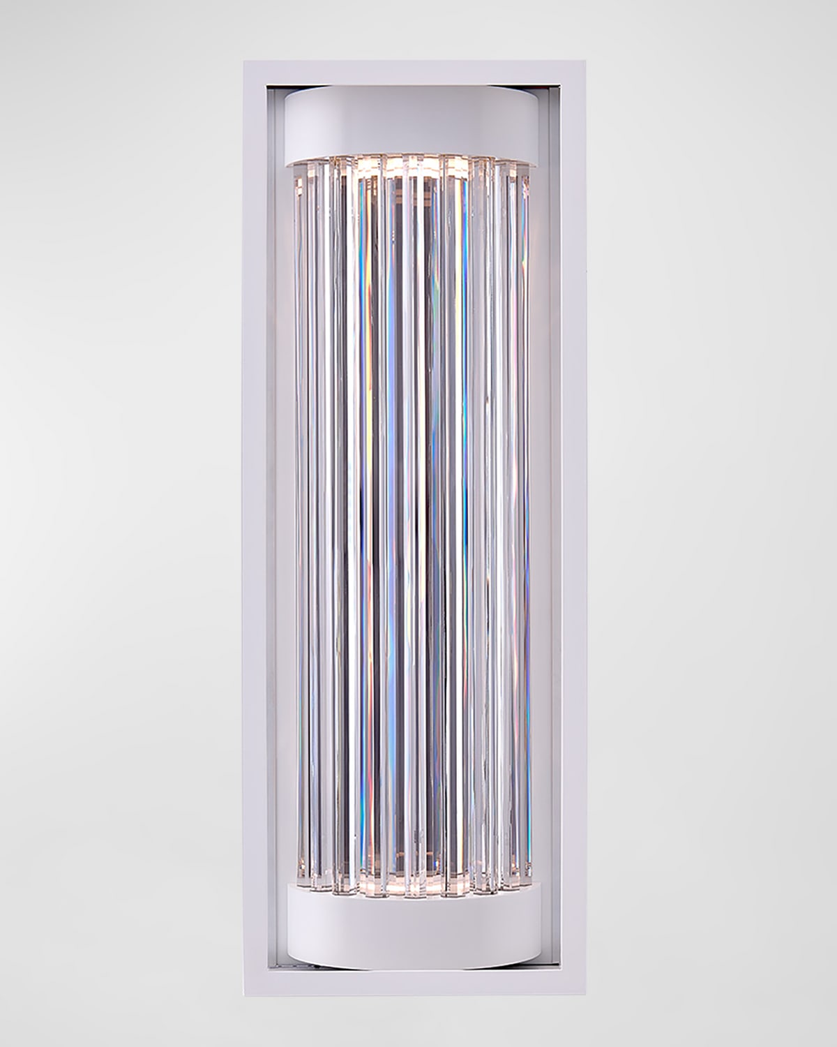 Allegri Crystal By Kalco Lighting Cilindro Led Outdoor Sconce, 28" In Matte White