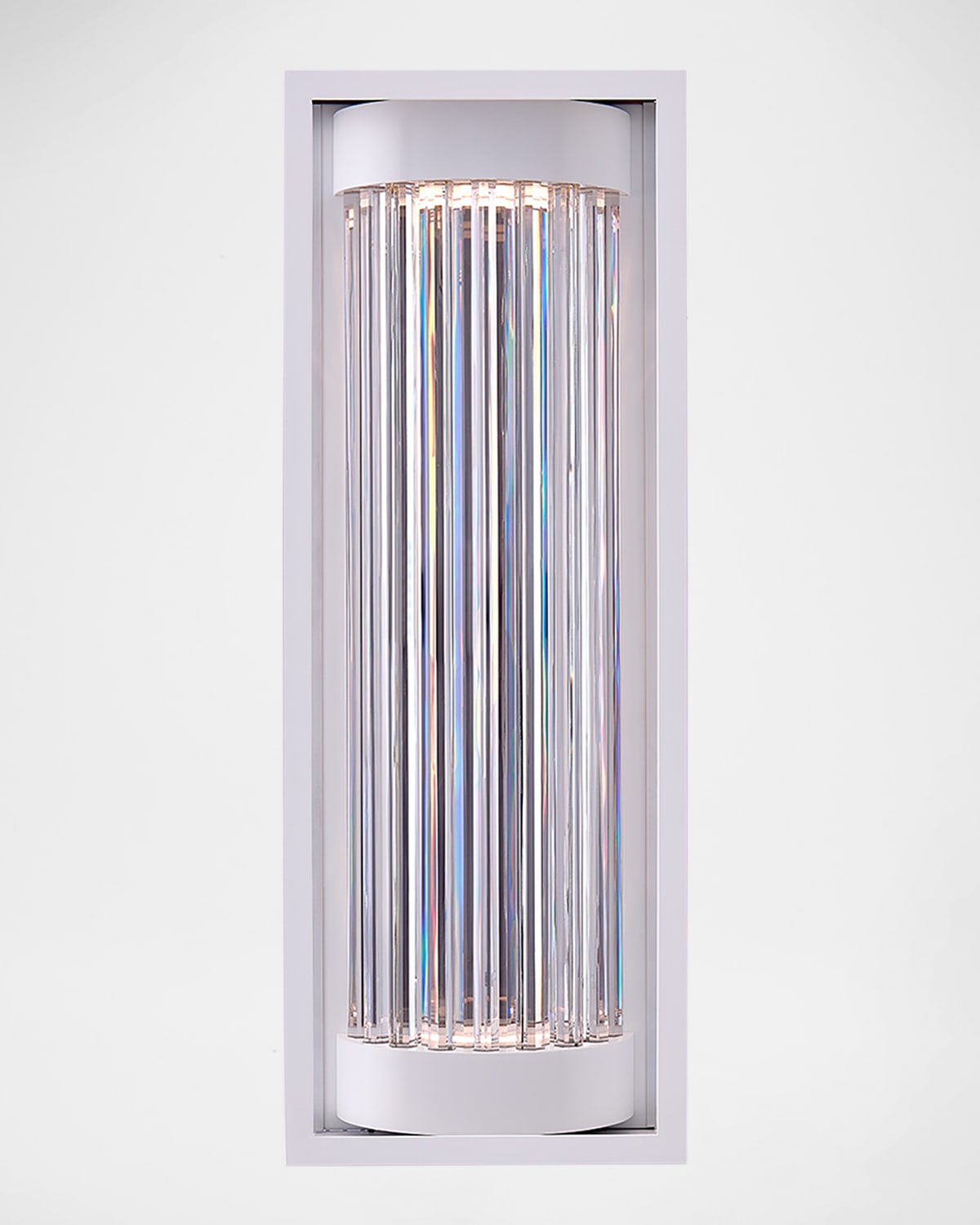 Allegri Crystal By Kalco Lighting Cilindro Led Outdoor Sconce, 28" In Matte White