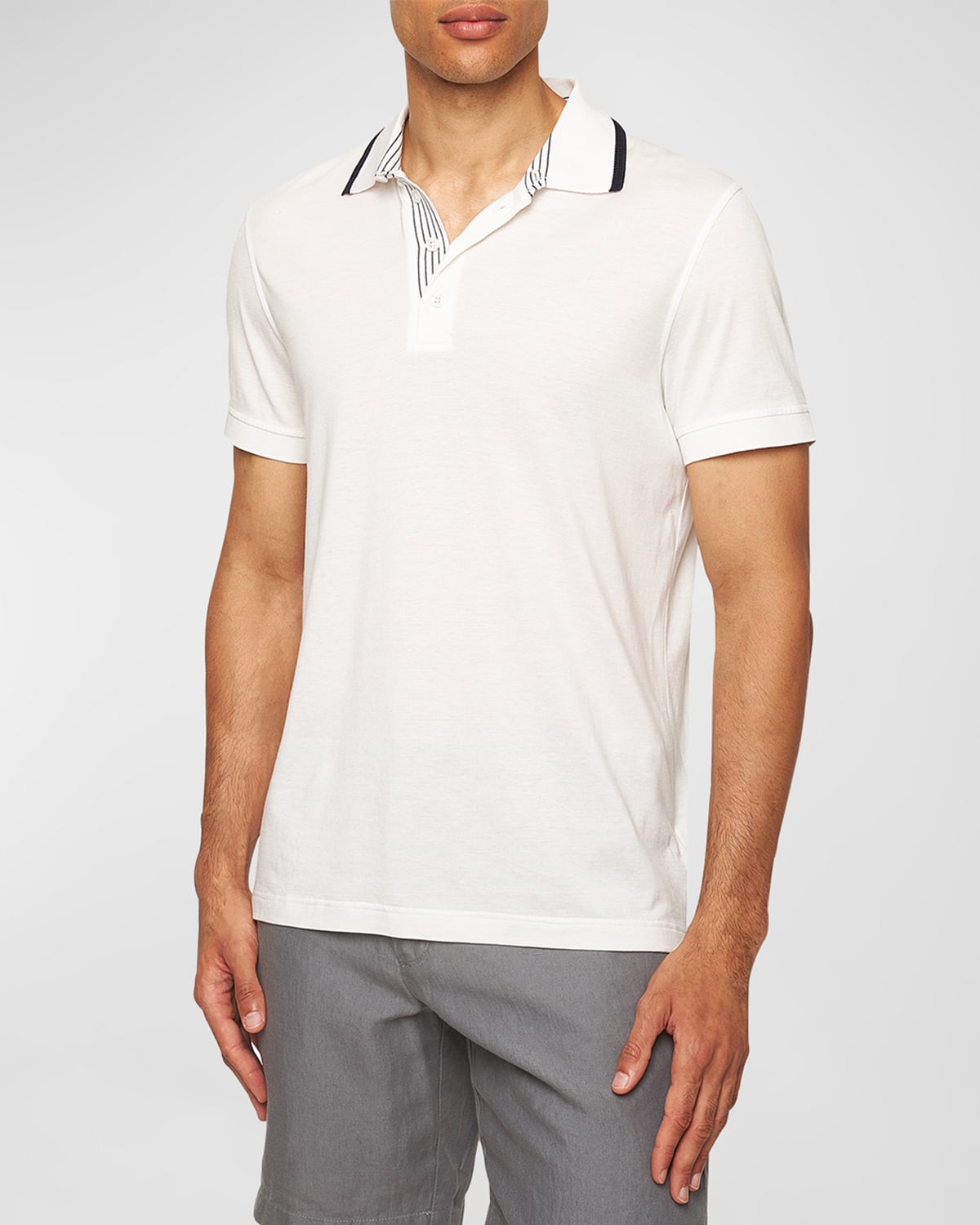 Orlebar Brown Dominic Tipping Knitted Polo Shirt In White