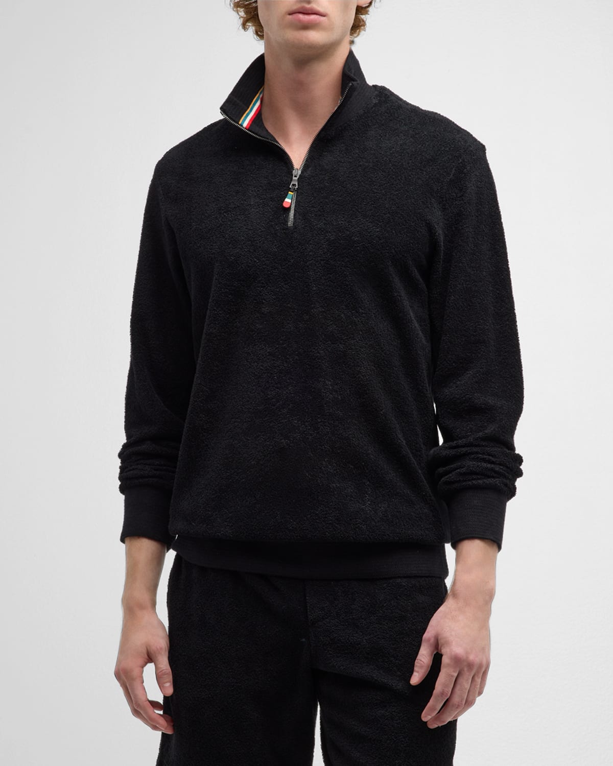 Orlebar Brown Isar High-neck Cotton-fleece Sweatshirt In Black