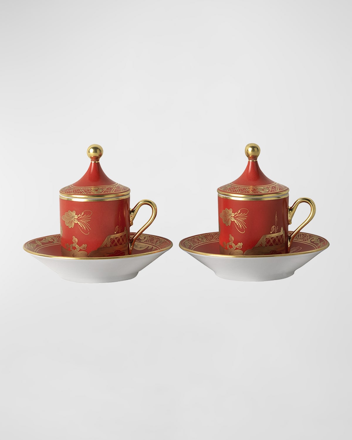 Ginori 1735 Set-of-two Porcelain Coffee Cup Set In Red