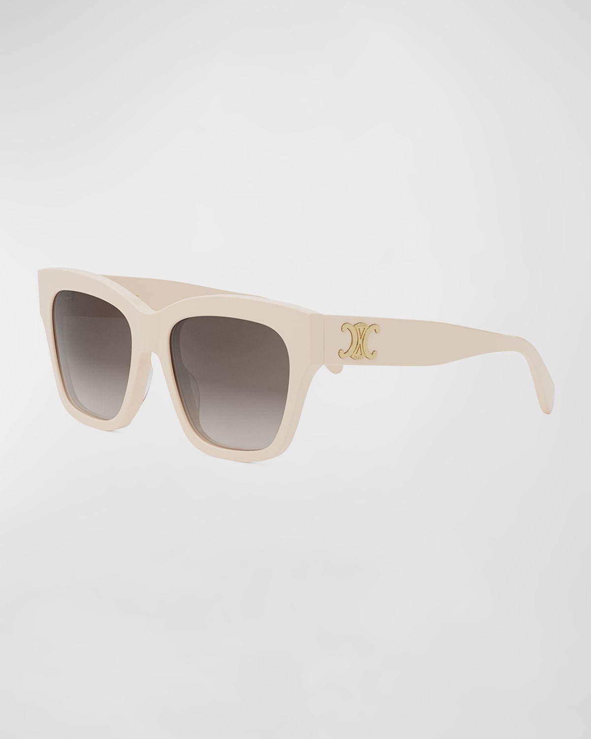 Celine Triomphe 55mm Gradient Geometric Sunglasses In Ivory Gradient Brown