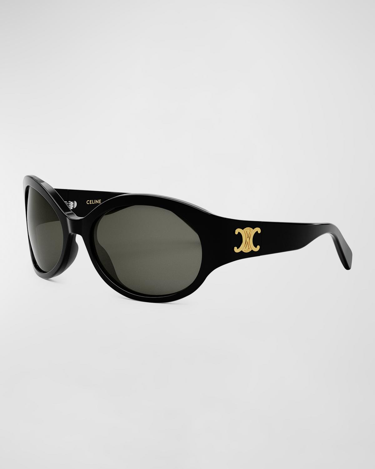 Celine Triomphe Acetate Oval Wrap Sunglasses | Smart Closet display picture 3