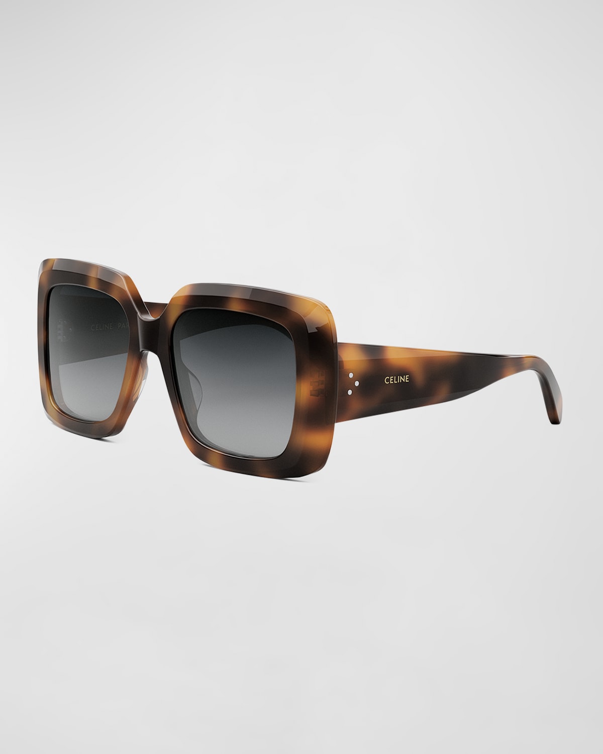 Bold Three-Dot Acetate Square Sunglasses