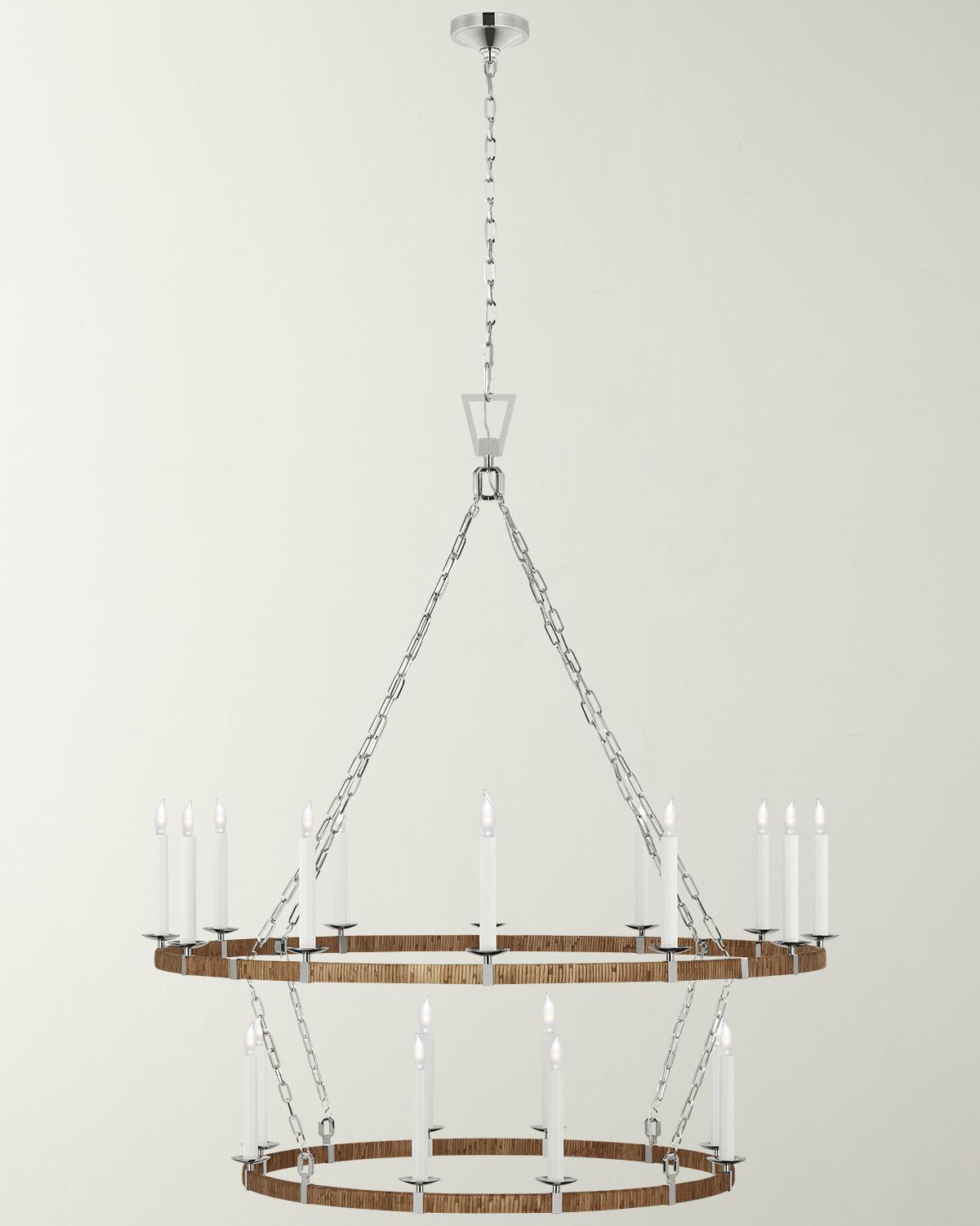 Visual Comfort Signature Darlana Wrapped 52" 20-light Two-tier Chandelier By Chapman & Myers In Brown