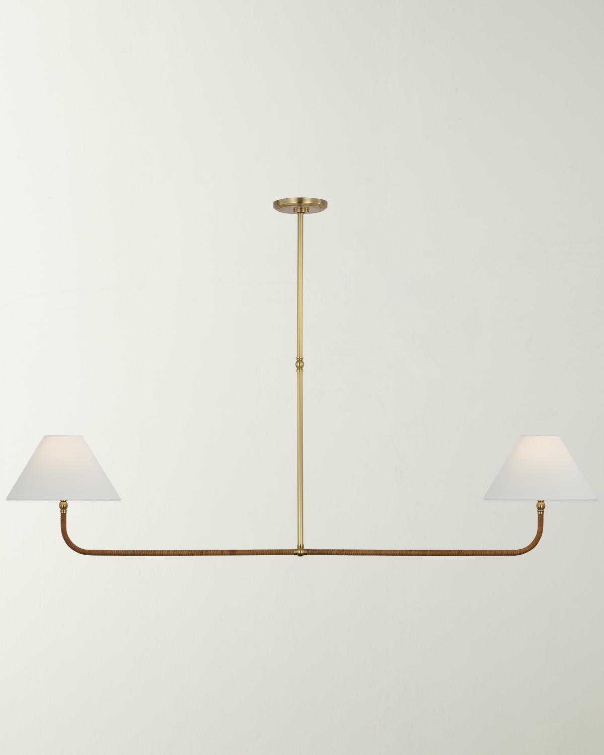 Visual Comfort Signature Basden 63" 2-light Linear Chandelier By Chapman & Myers In Gold