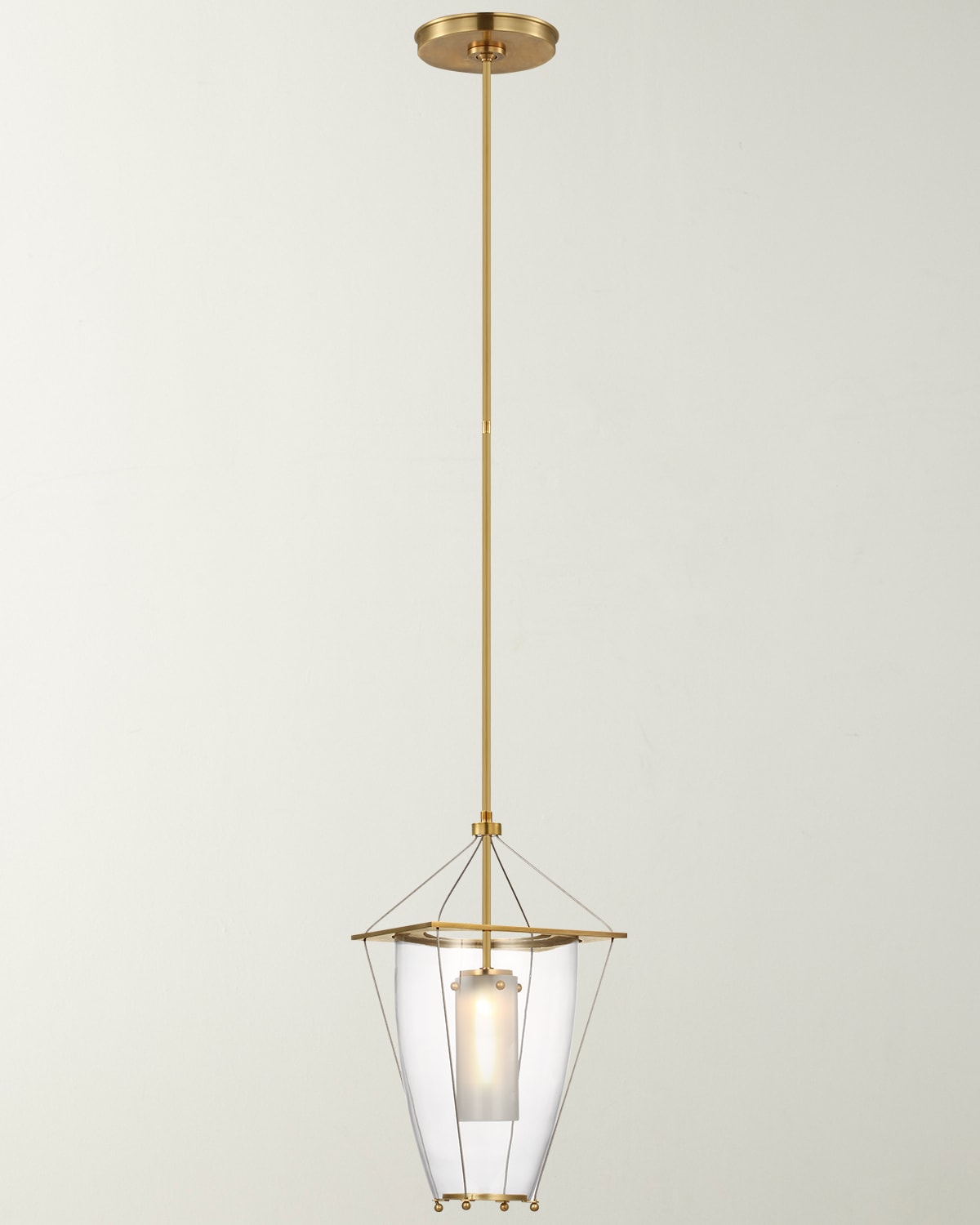 Shop Visual Comfort Signature Ovalle 9" Pendant Lantern By Ray Booth In Antique Brass