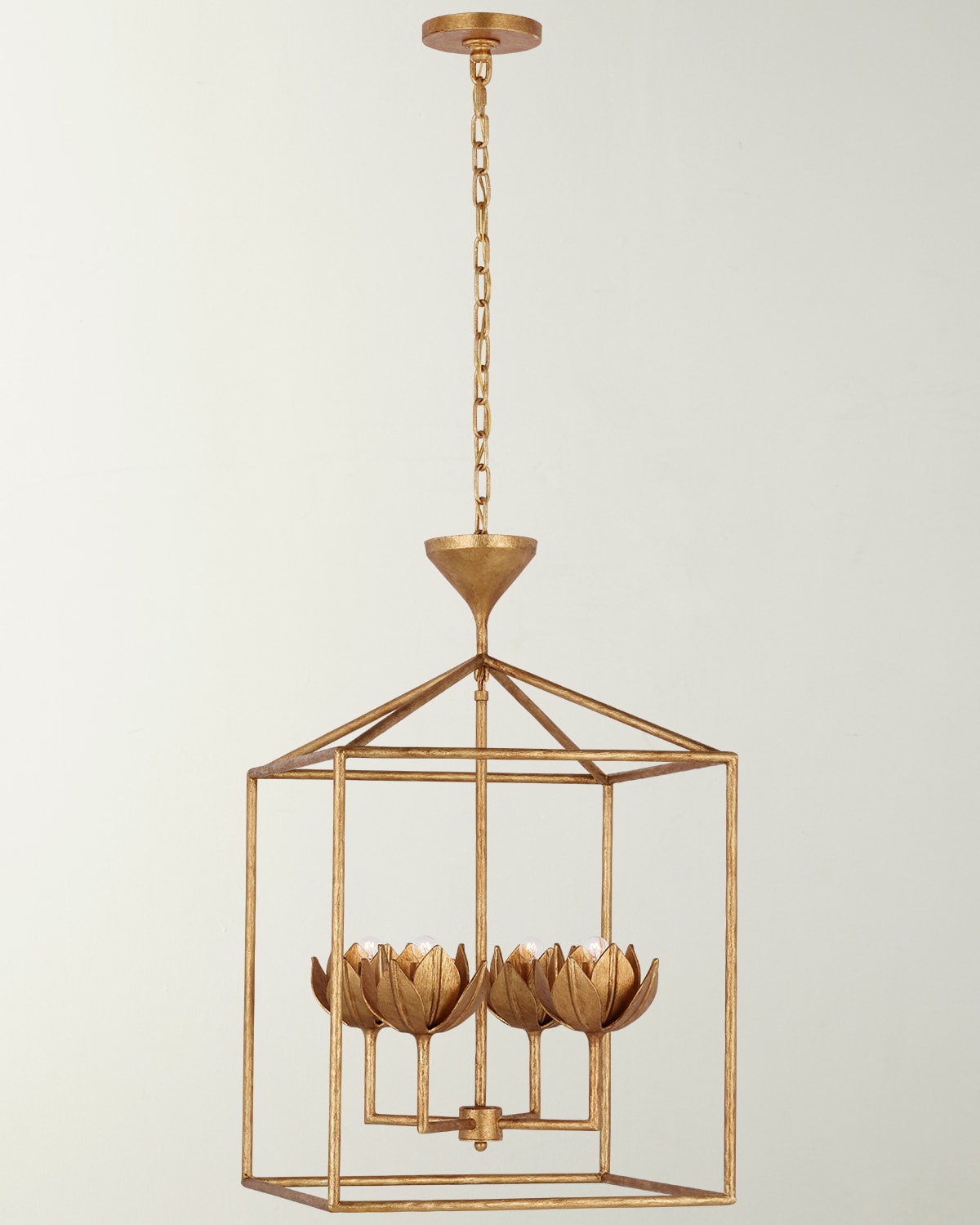 Visual Comfort Signature Alberto 18" Open Cage Lantern By Julie Neill In Gold