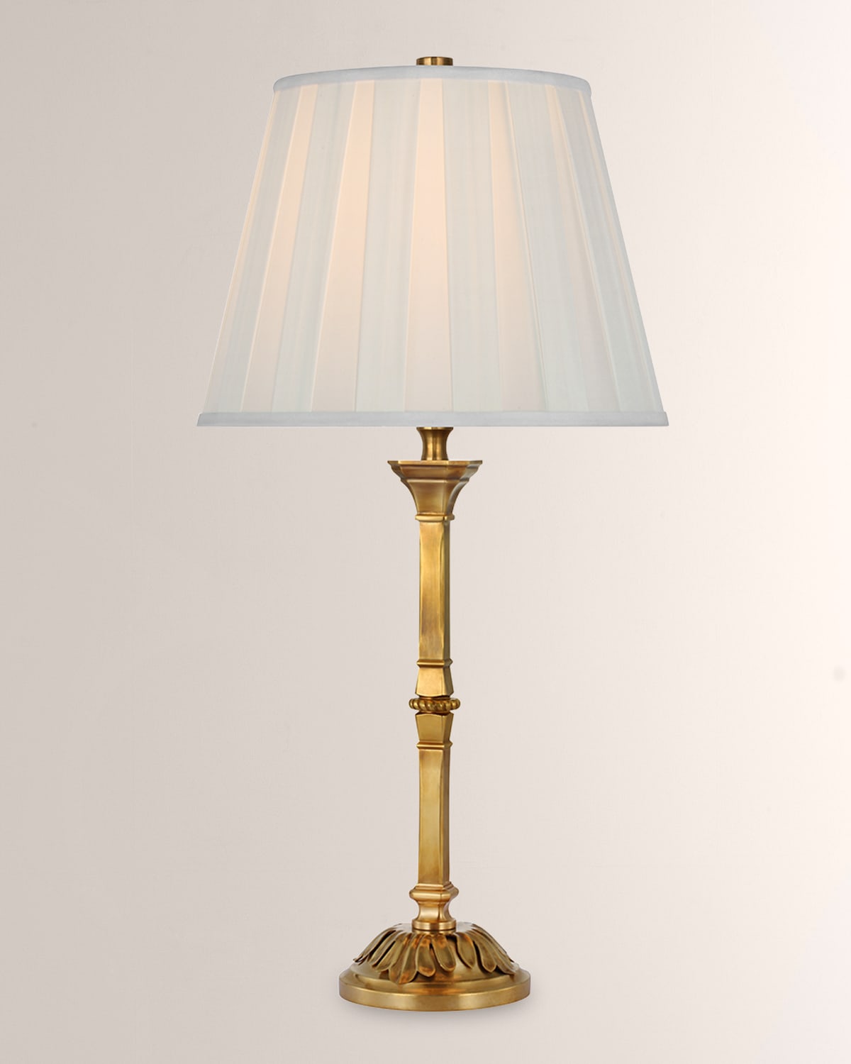 Visual Comfort Signature Doris Table Lamp With Pleated Shade By Ralph Lauren In Natural Brass