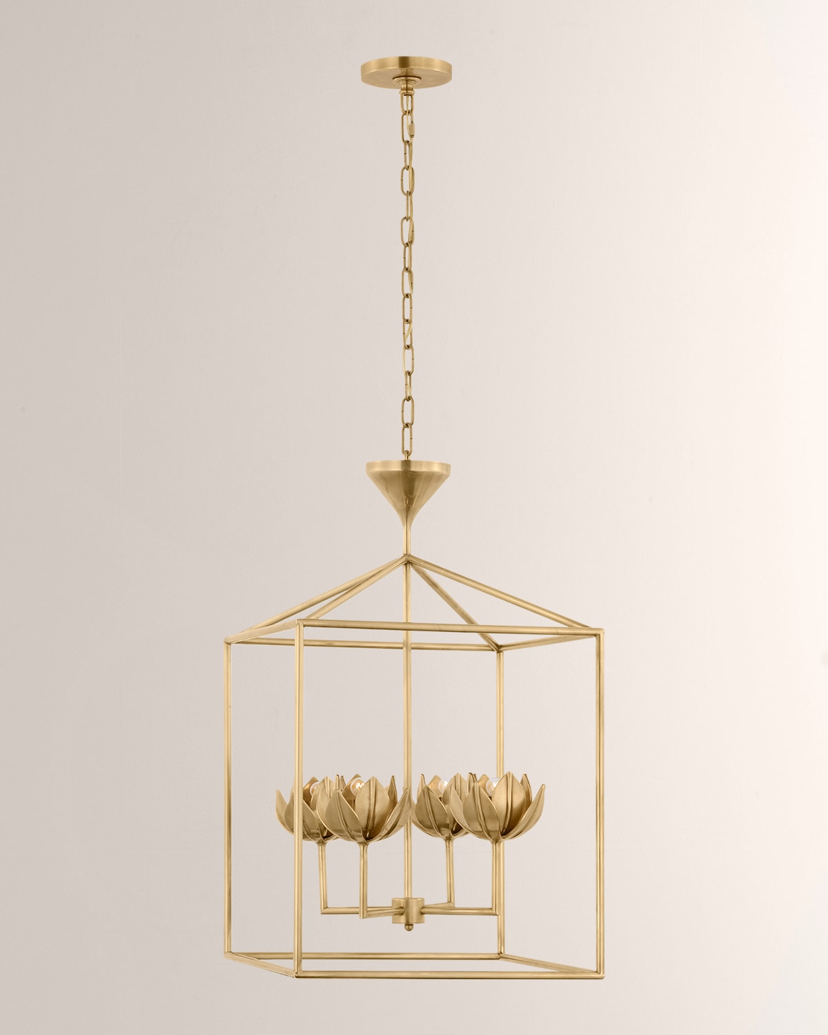 Visual Comfort Signature Alberto Open Cage 18" Lantern By Julie Neill In Gold