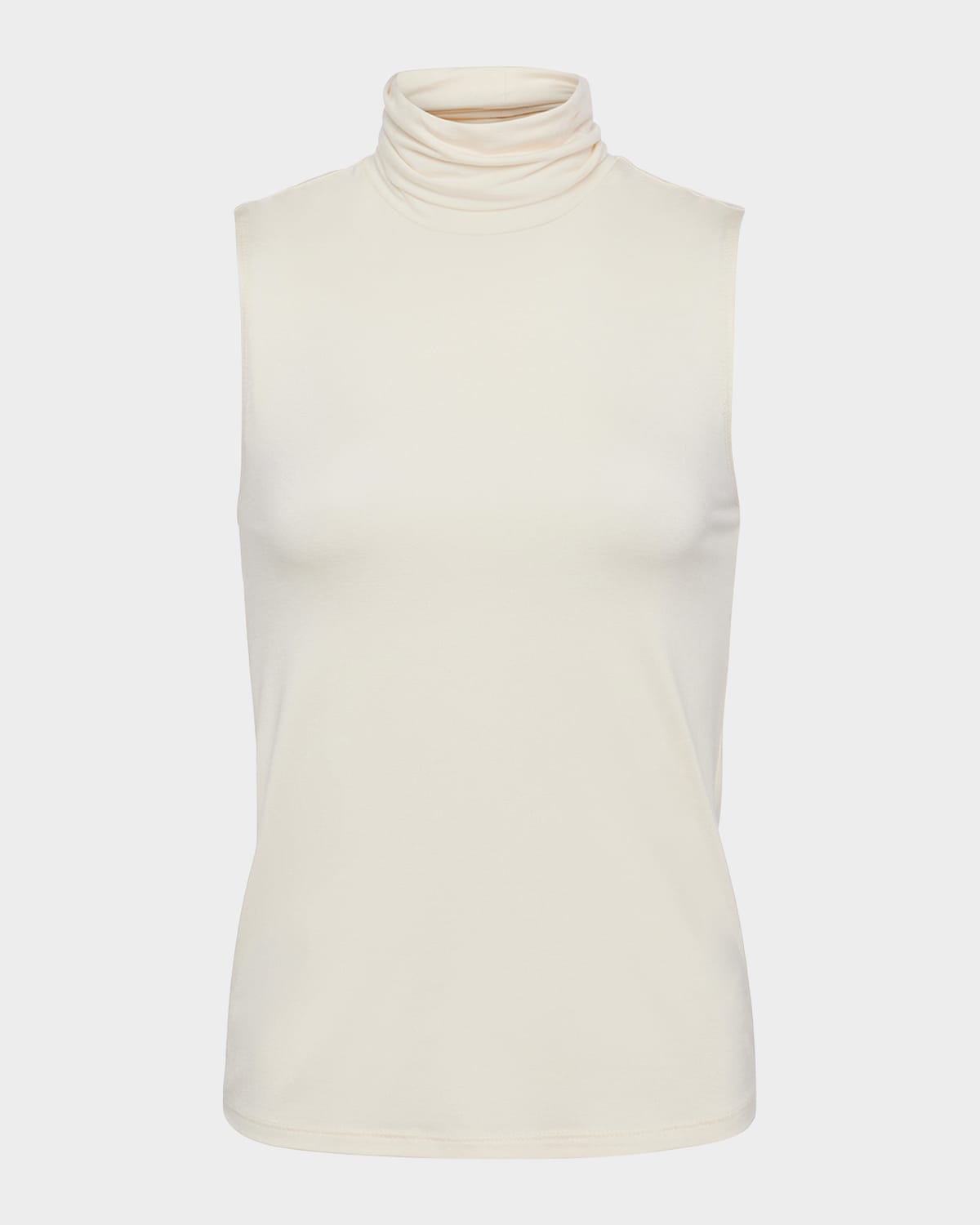 L Agence Ceci Sleeveless Turtleneck Top In Vintage White