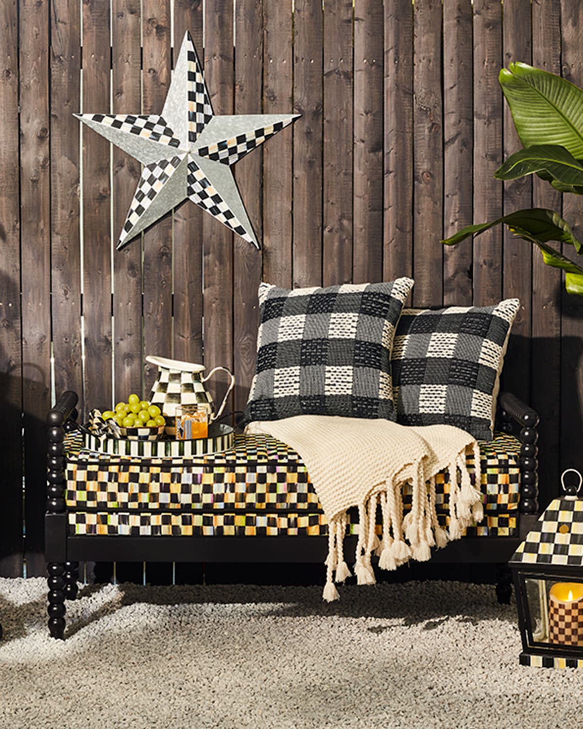 Spindle Check Outdoor Bench