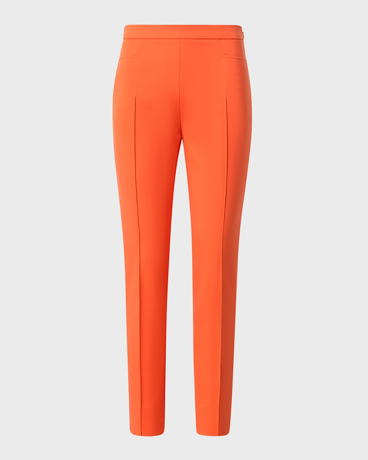 Akris Punto Franca Mid-rise Slim-leg Ankle Cotton Techno Stretch Trousers In Orange