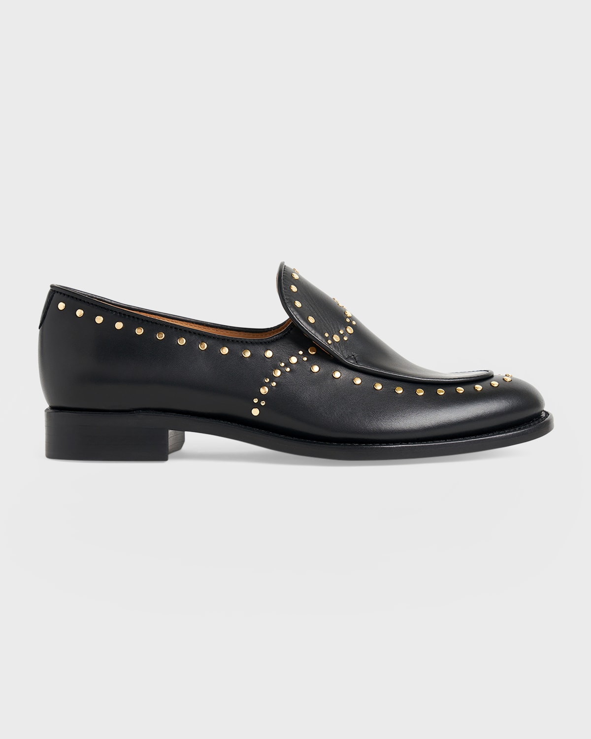 THE OFFICE OF ANGELA SCOTT MISS CECILIA STUDDED LEATHER LOAFERS 