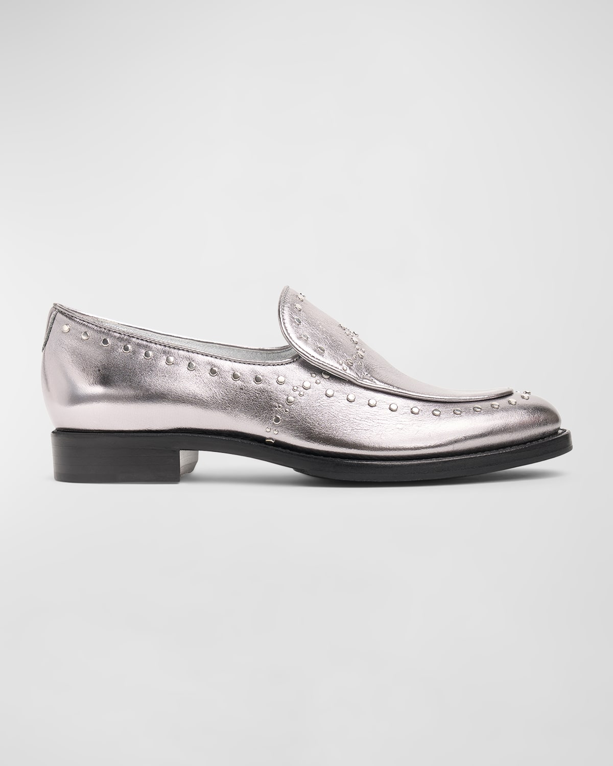 THE OFFICE OF ANGELA SCOTT MISS CECILIA STUDDED LEATHER LOAFERS 