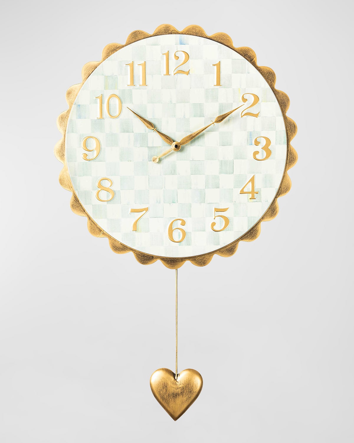 Mackenzie-childs Sterling Heart Pendant Wall Clock In White