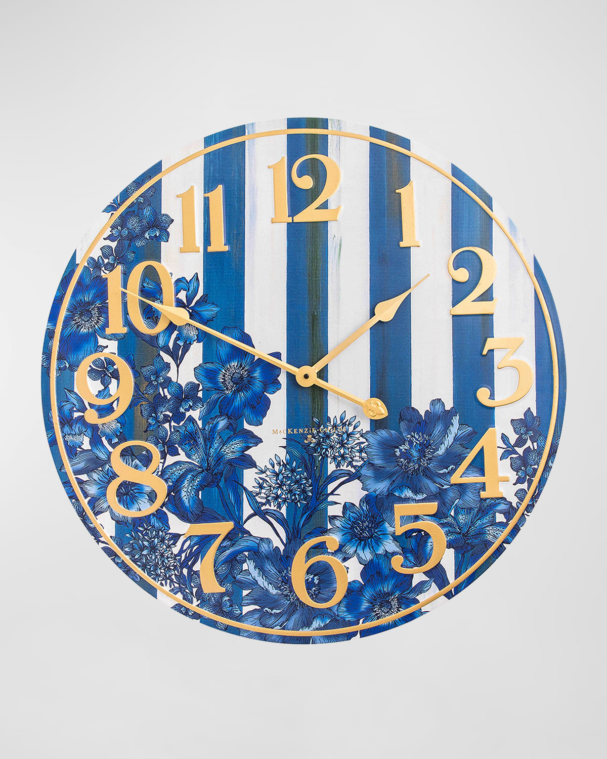 Mackenzie-childs English Garden Outdoor Wall Clock In Blue