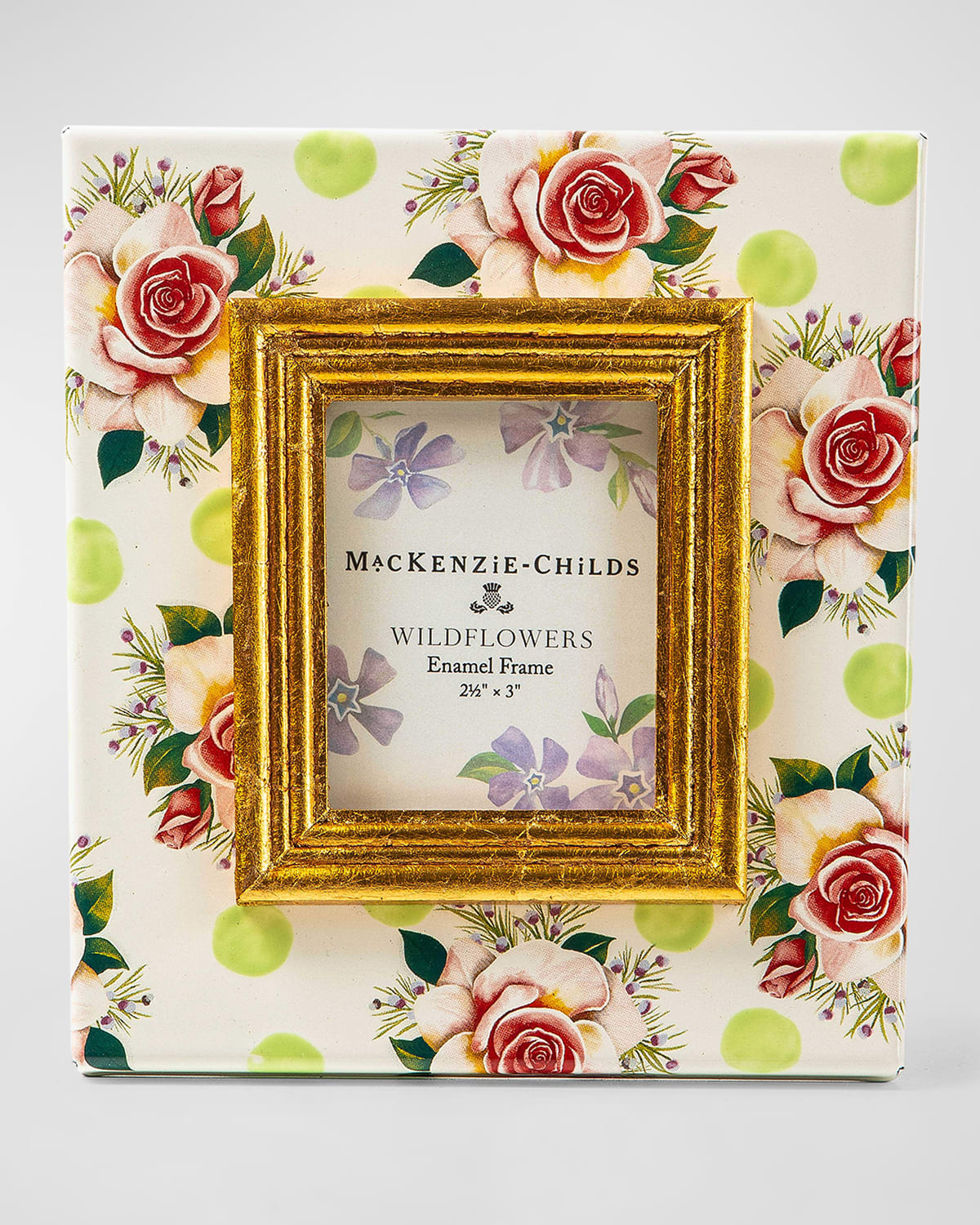 Shop Mackenzie-childs Wildflowers Enamel Green Frame, 2.5" X 3"