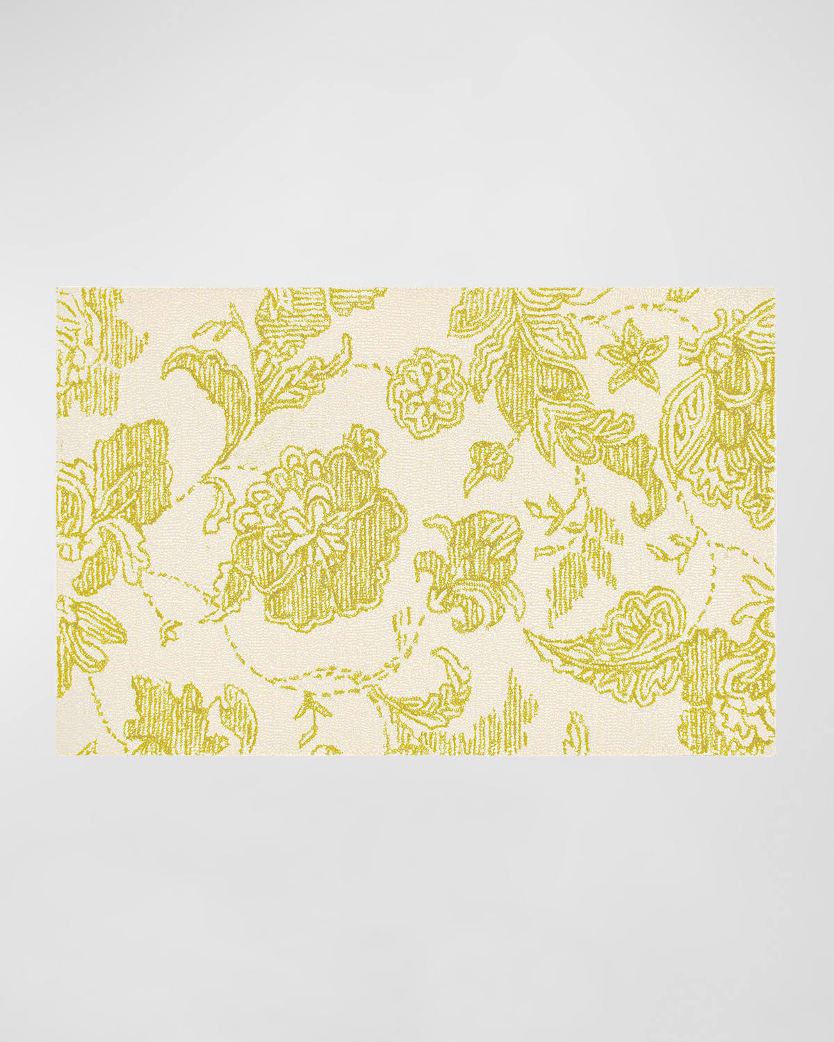 Mackenzie-childs Marquee Floral Chartreuse Rug, 2' X 4' In Green