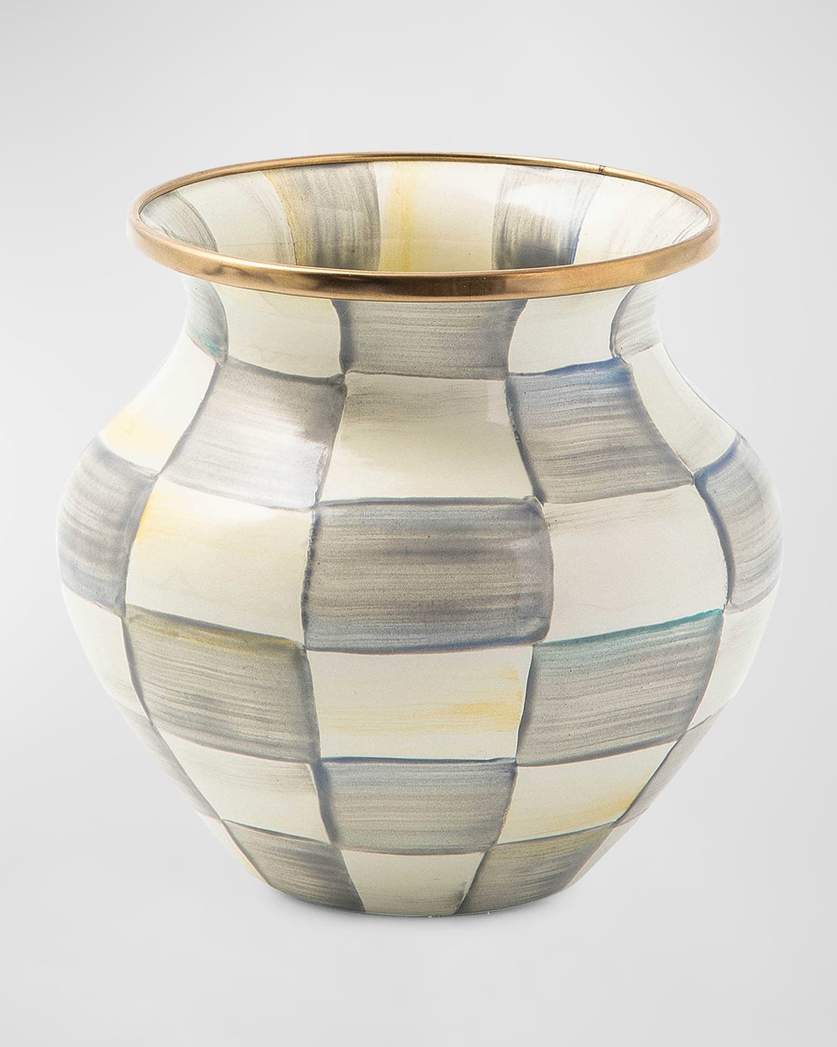 Mackenzie-childs Mackenzie Childs Sterling Check Enameled Steel Vase