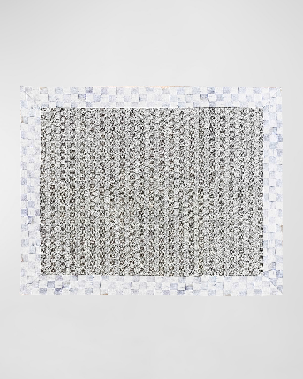 Mackenzie-childs Sterling Check Chunky Sisal-wool Rug, 2'x 3' In White