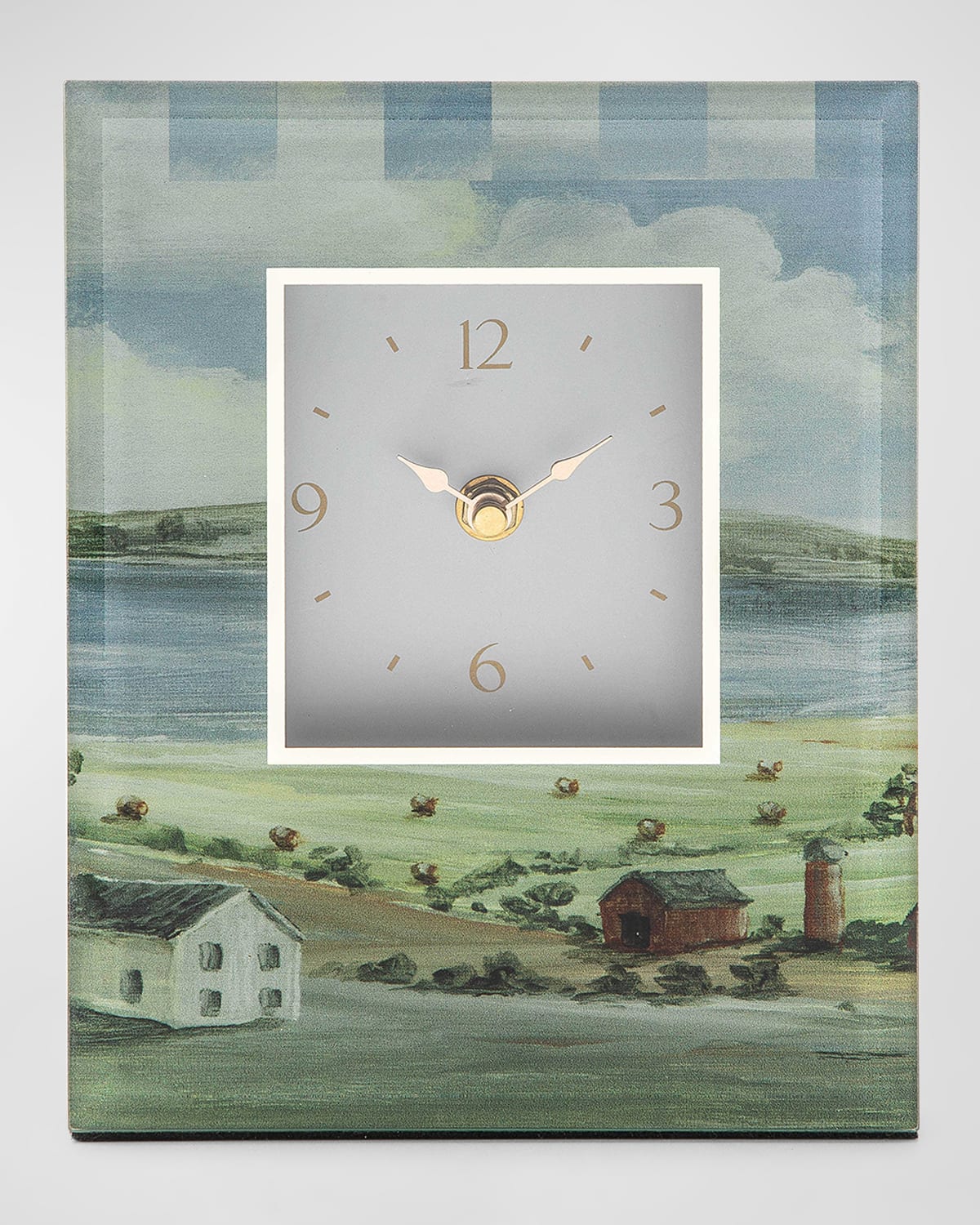 Mackenzie-childs Landscape Carriage Clock In White