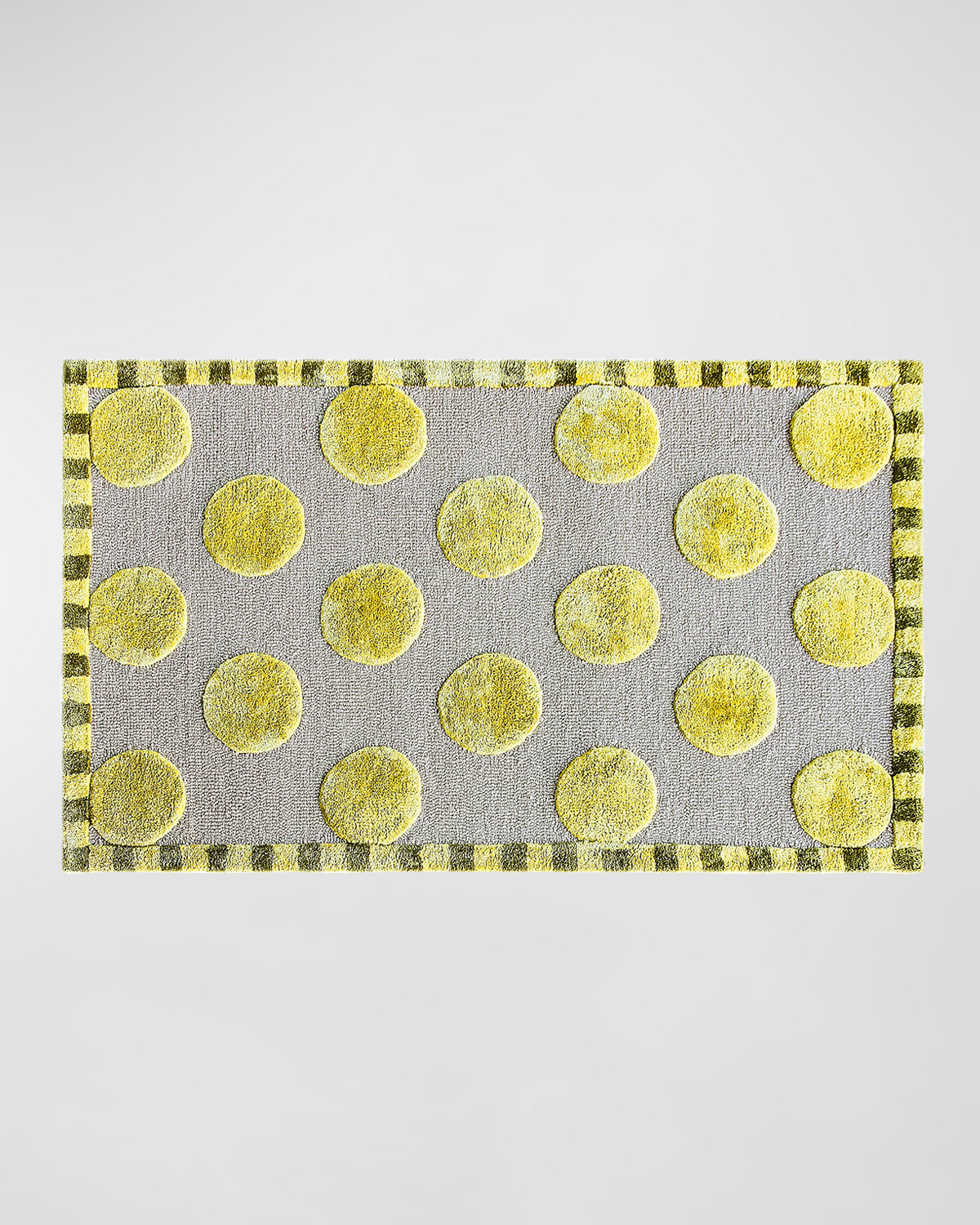 Mackenzie-childs Macro Dot Chartreuse Rug, 2' X 4' In Gold