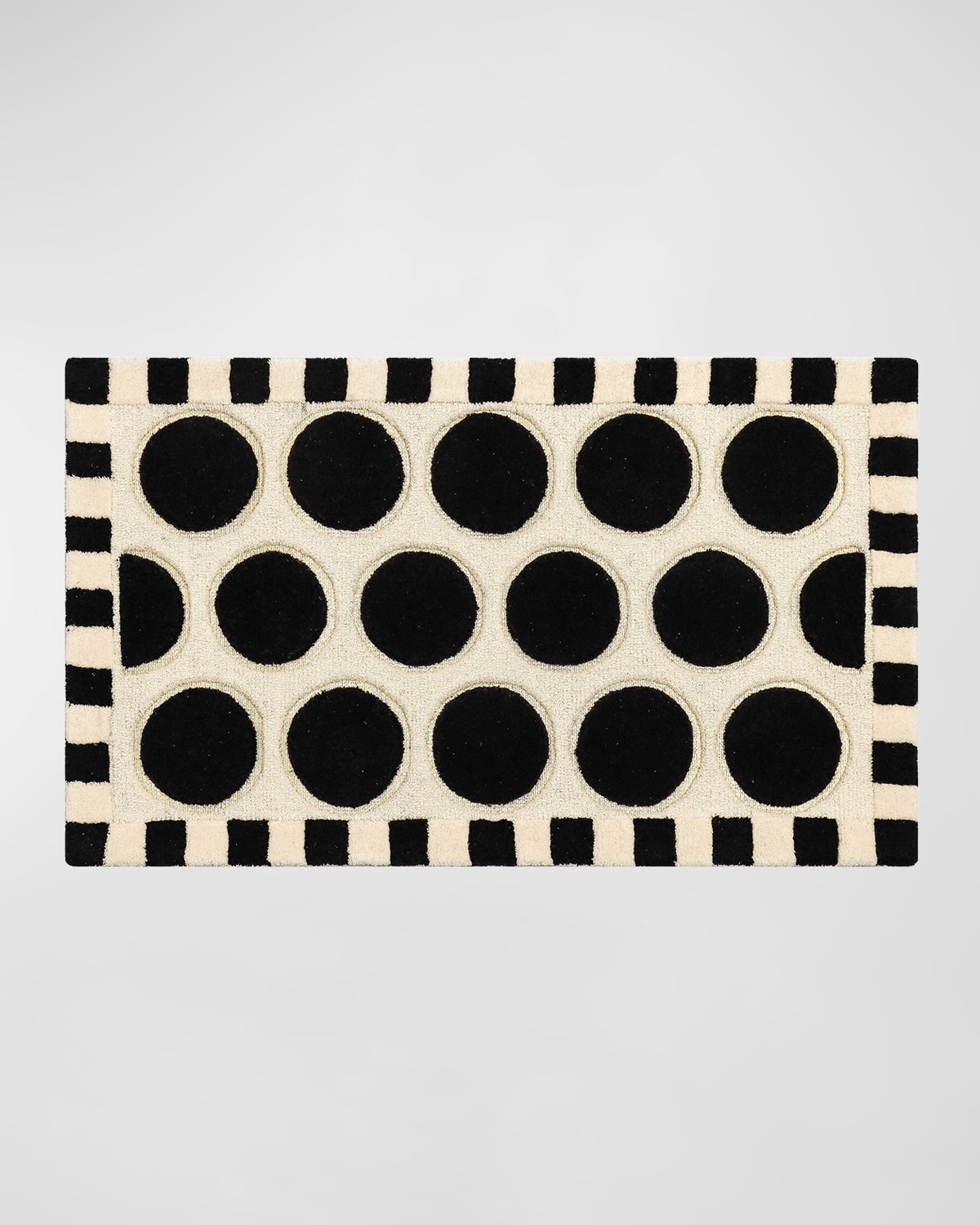 Mackenzie-childs Dots A Lots Rug, 2' X 4' In Black
